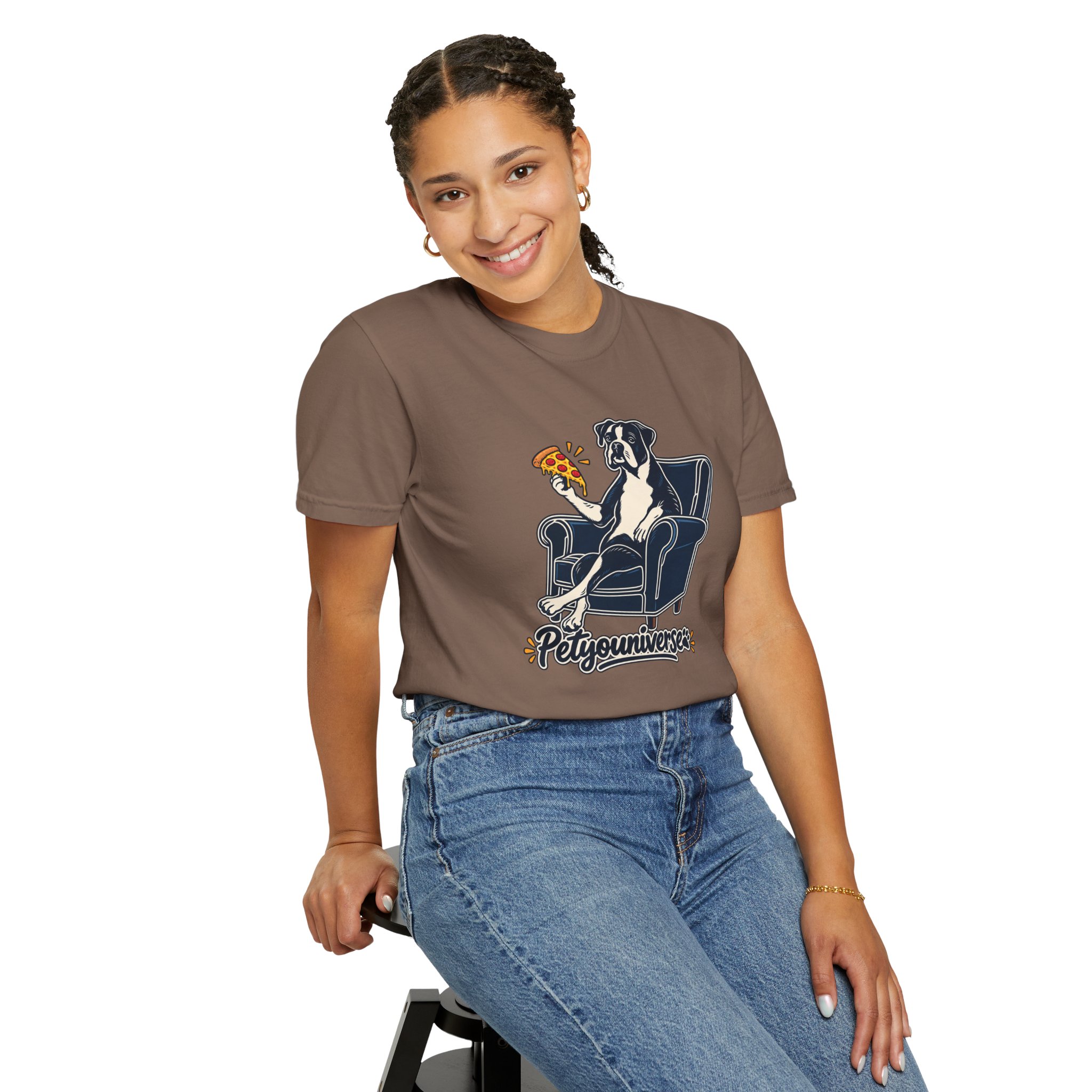 T-Shirt — PetYoUniverse Dog on Armchair with Pizza Graphic - Image 33