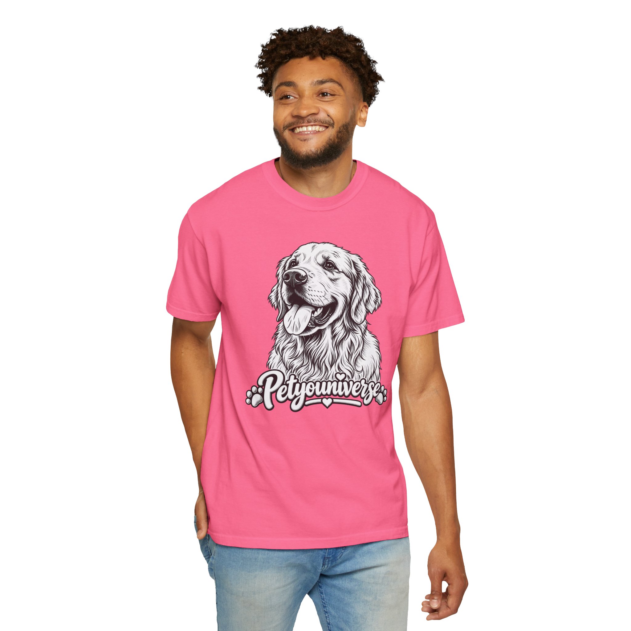 PetYoUniverse Golden Retriever Graphic T-Shirt — Cute Dog Portrait Tee - Image 106