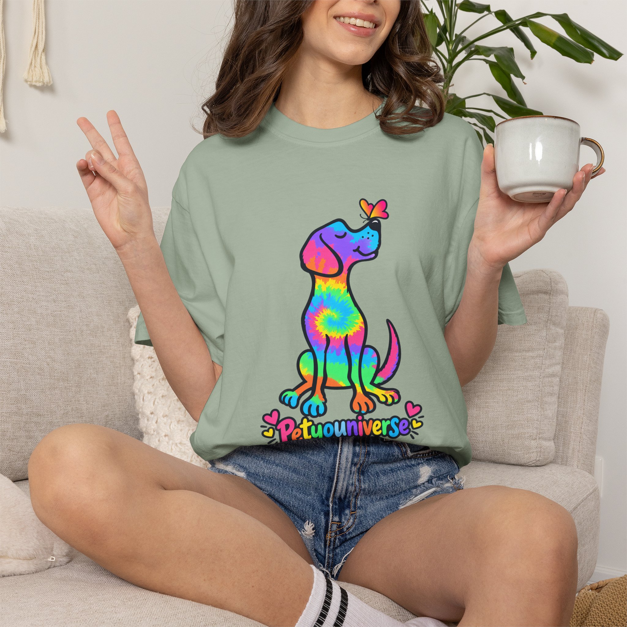 Tie-Dye Puppy T-Shirt — Colorful "PetYoUniverse" Dog Graphic Tee - Image 57