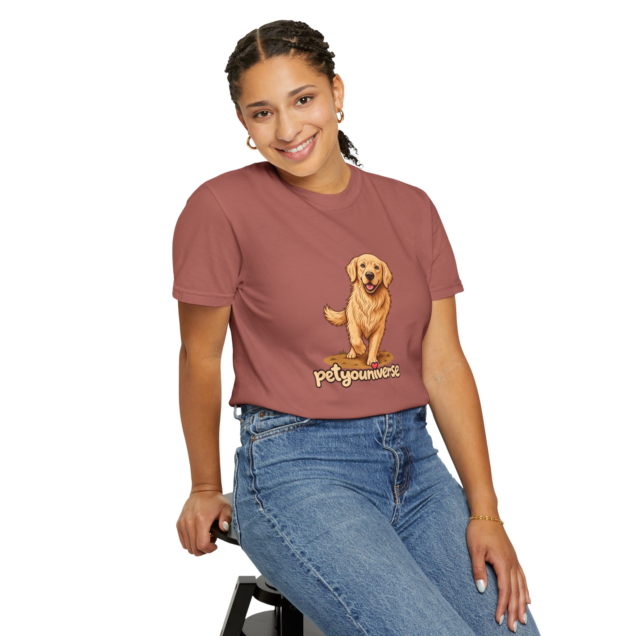 Golden Retriever Graphic T-Shirt — "PetYoUniverse" Cute Dog Tee - Image 132