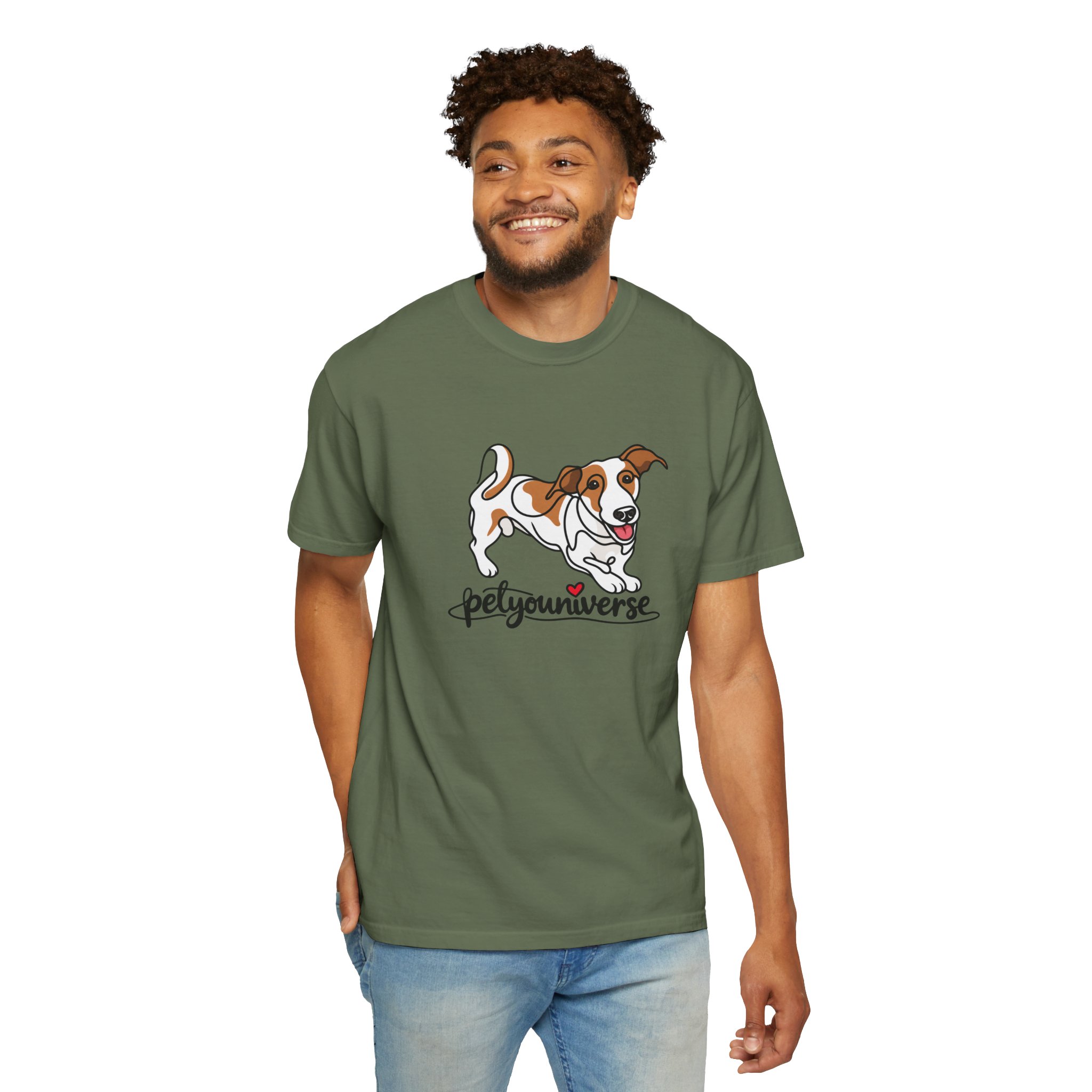 Dog Cartoon T-Shirt — "PetYoUniverse" Playful Jack Russell Tee - Image 52