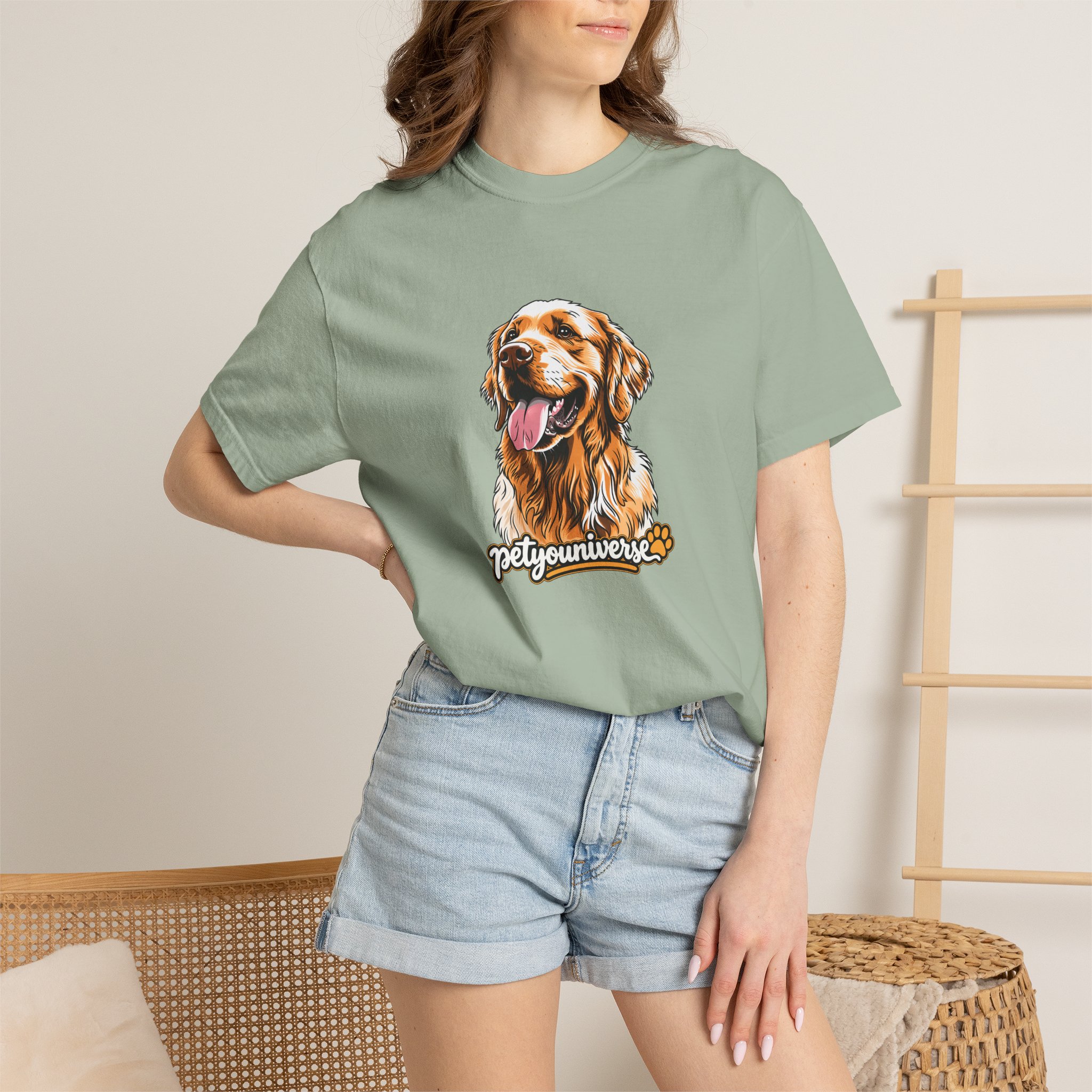 Dog Lover T-Shirt — Golden Retriever Portrait "PetYoUniverse" Graphic - Image 74