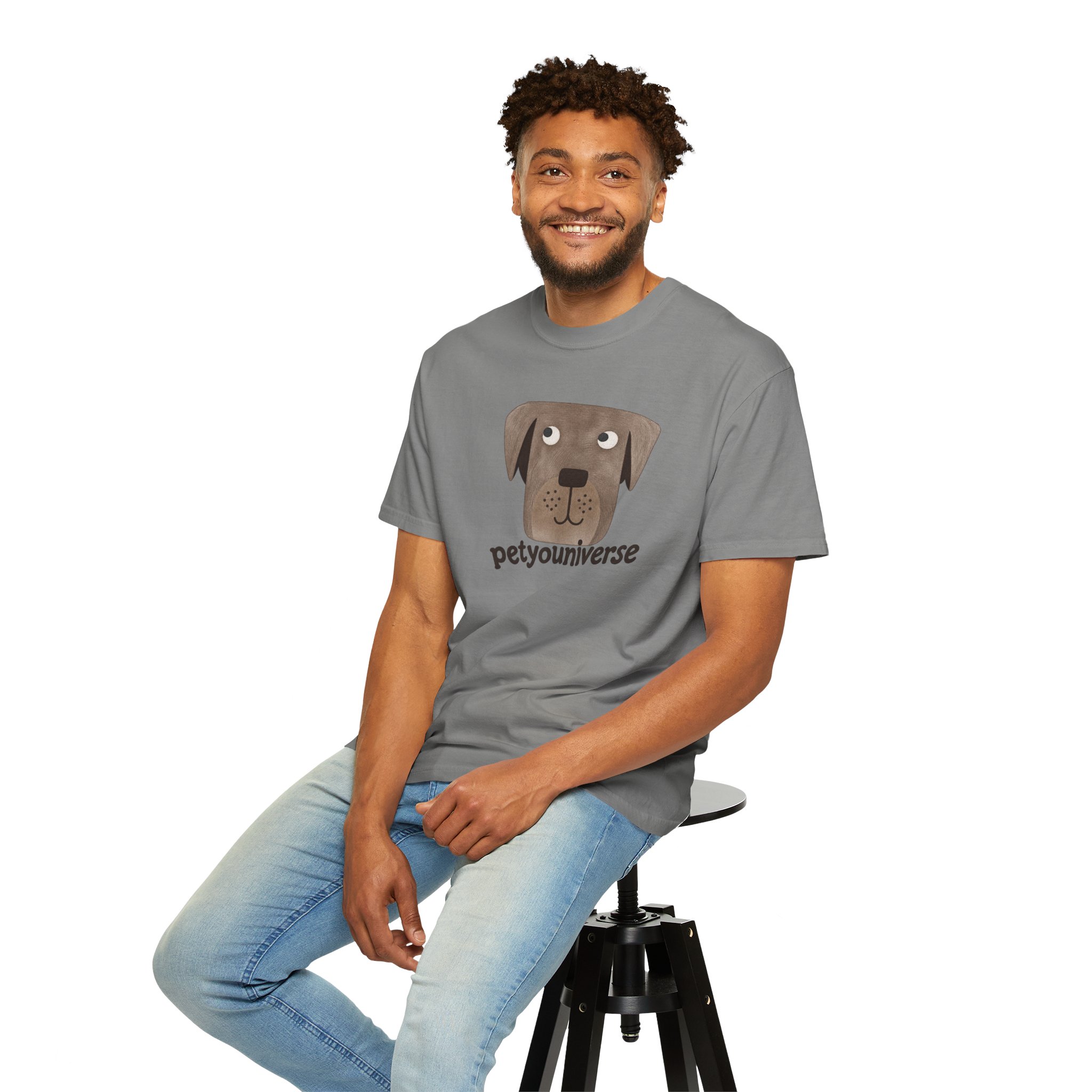 Dog Face Graphic T‑Shirt — "petyouniverse" Cute Pet Logo Tee - Image 44