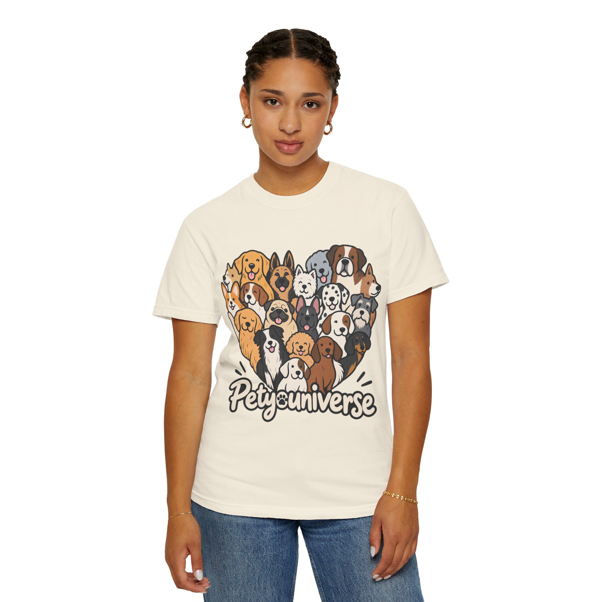 Dog Lover Cartoon T-Shirt — "Pety Universe" Graphic Tee - Image 26
