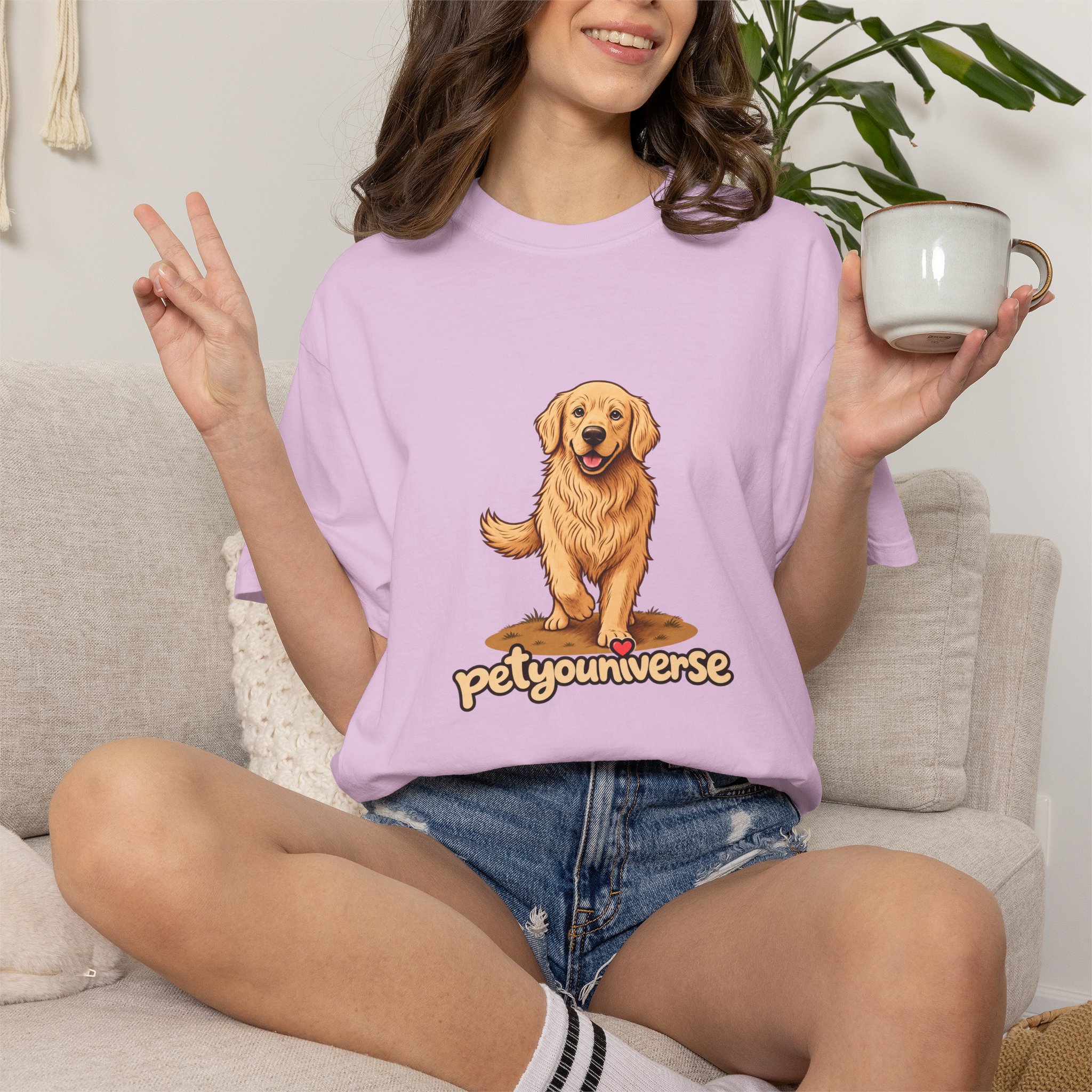 Golden Retriever Graphic T-Shirt — "PetYoUniverse" Cute Dog Tee - Image 102