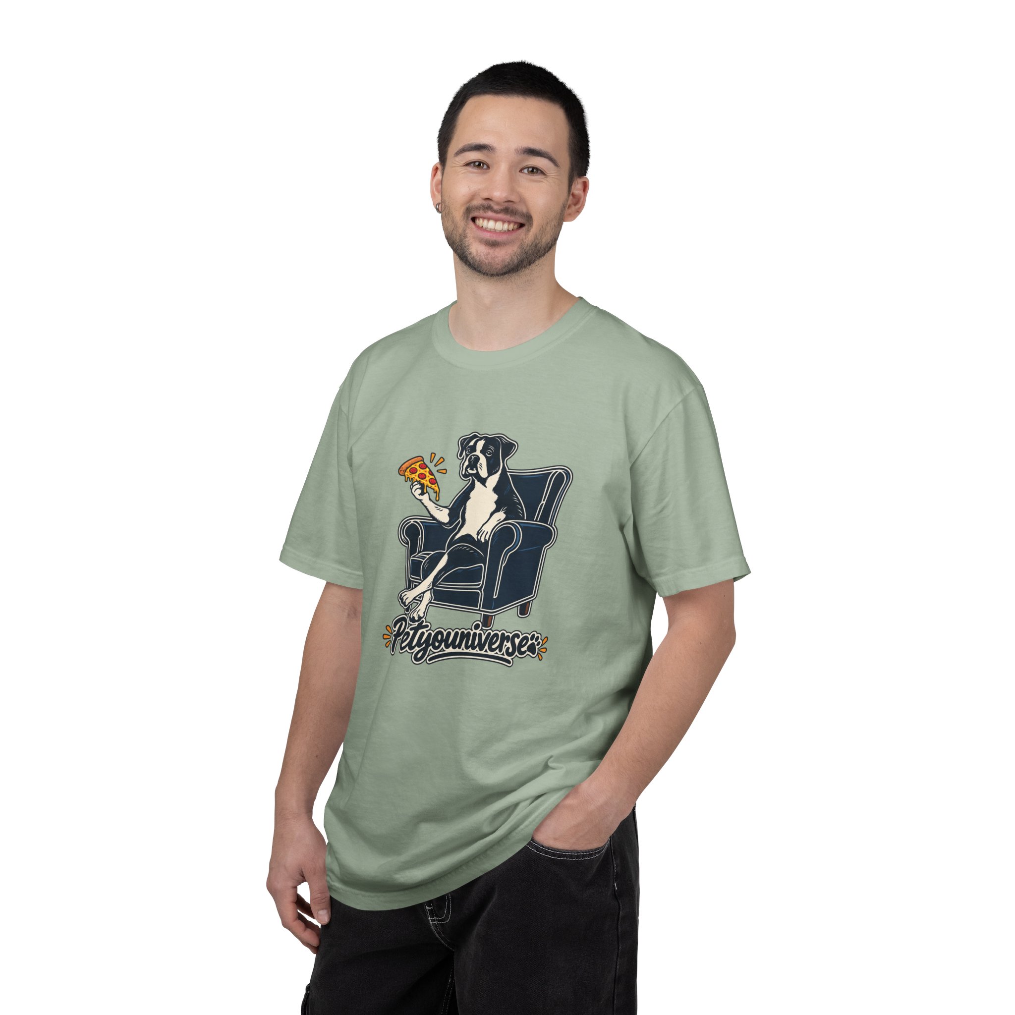 T-Shirt — PetYoUniverse Dog on Armchair with Pizza Graphic - Image 58