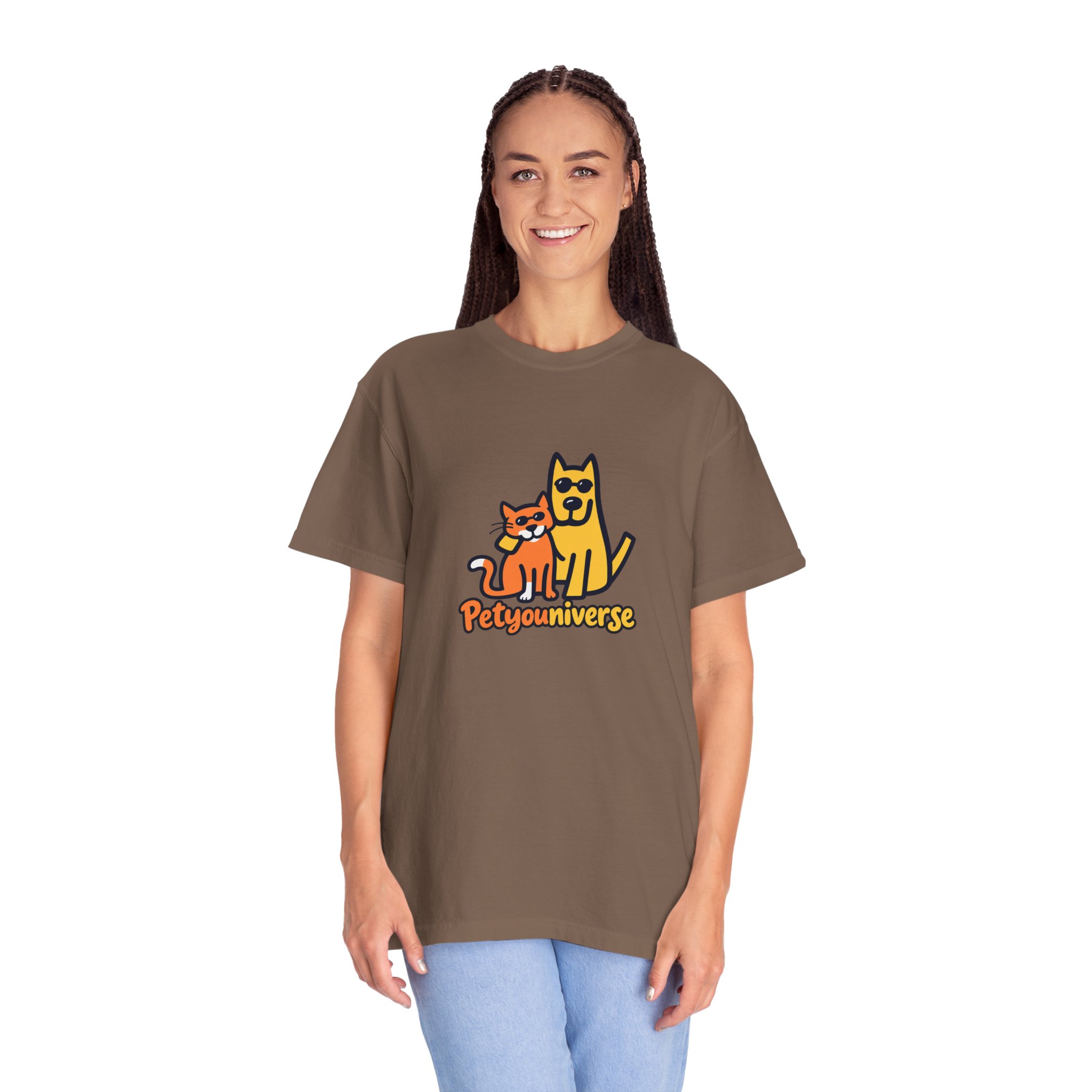 PetyoUniverse Cute Cat & Dog Graphic T-Shirt — Vintage Garment-Dyed Tee for Pet Lovers - Image 32
