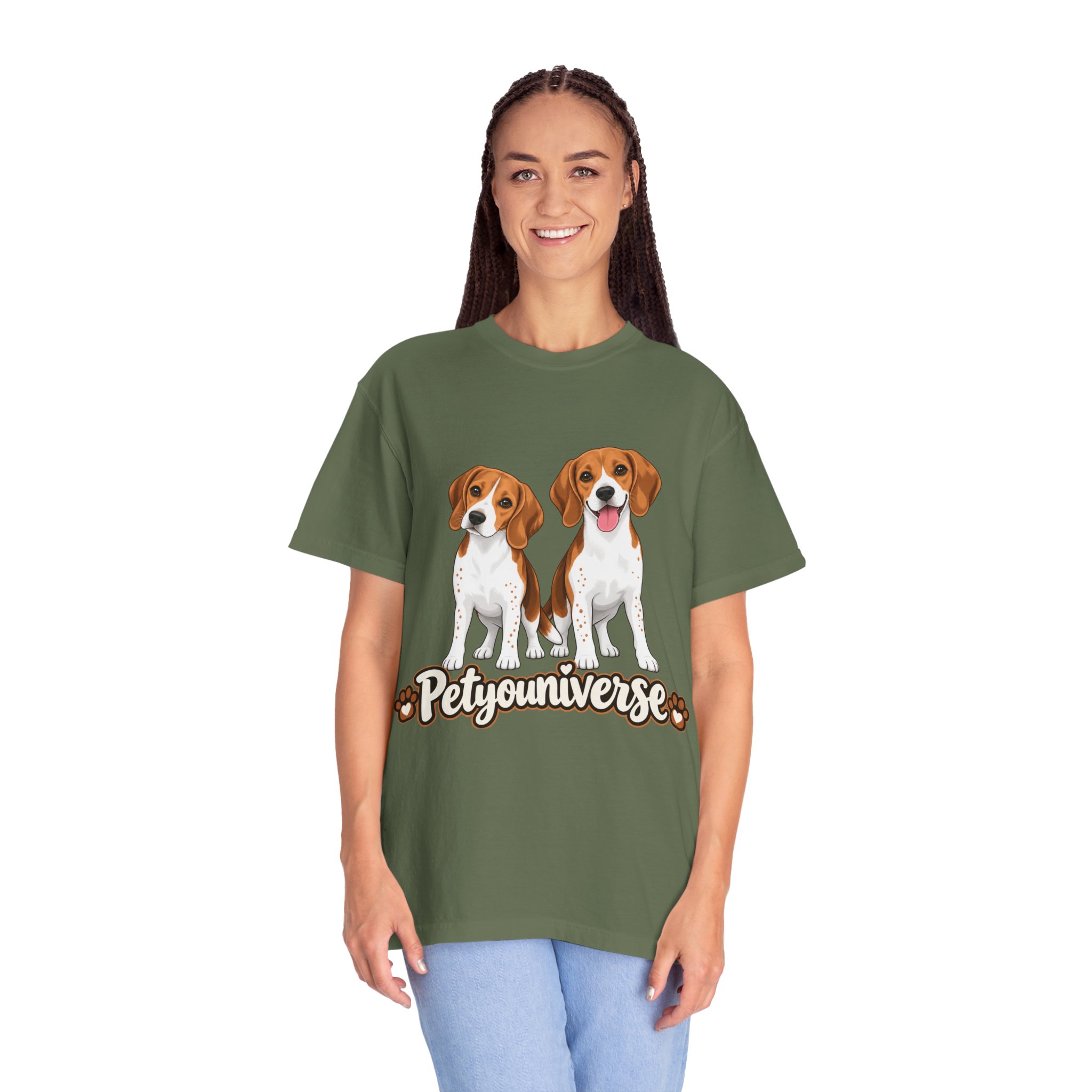Beagle Lovers T-Shirt — 'PetYoUniverse' Cute Cartoon Duo Dog Tee - Image 50