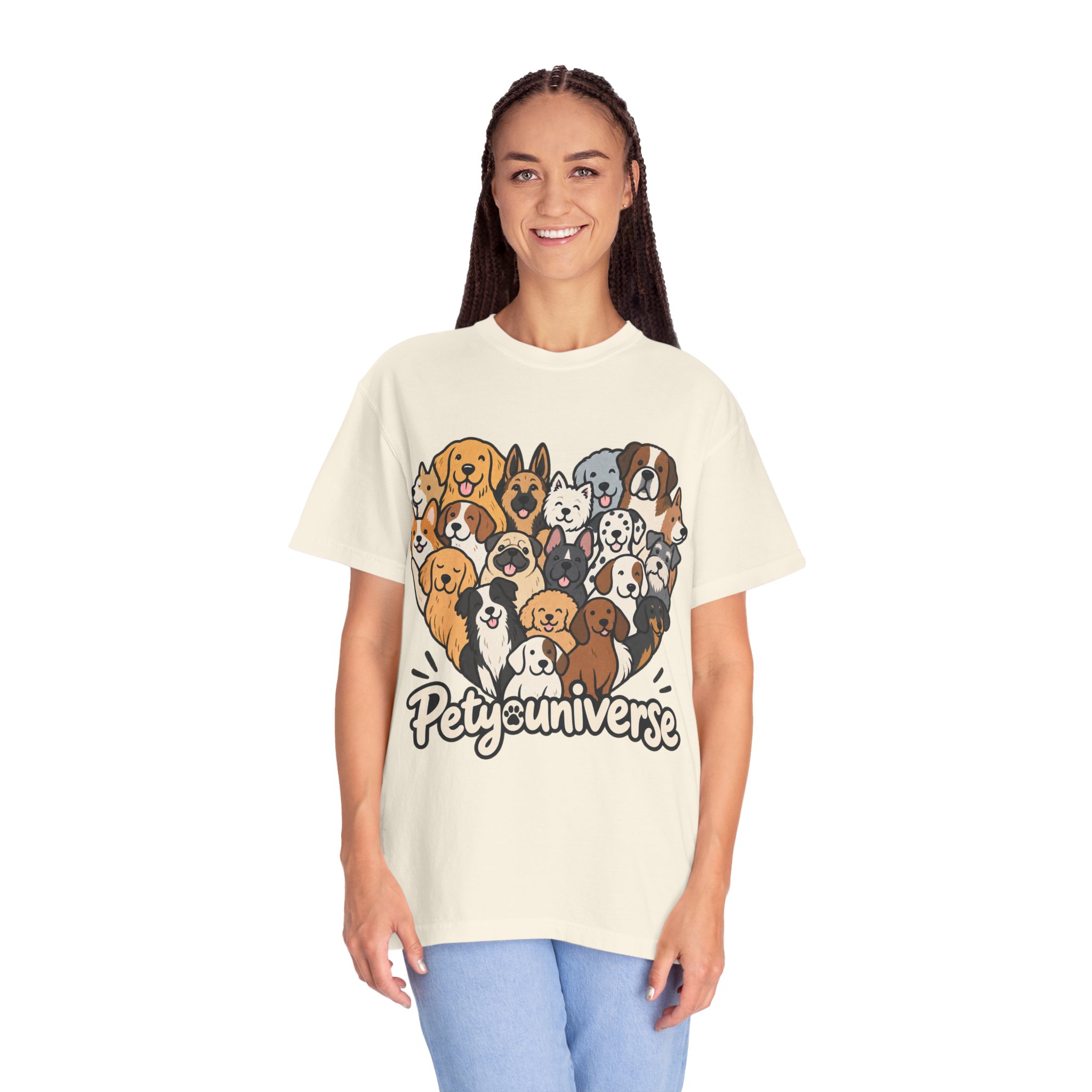 Dog Lover Cartoon T-Shirt — "Pety Universe" Graphic Tee - Image 25