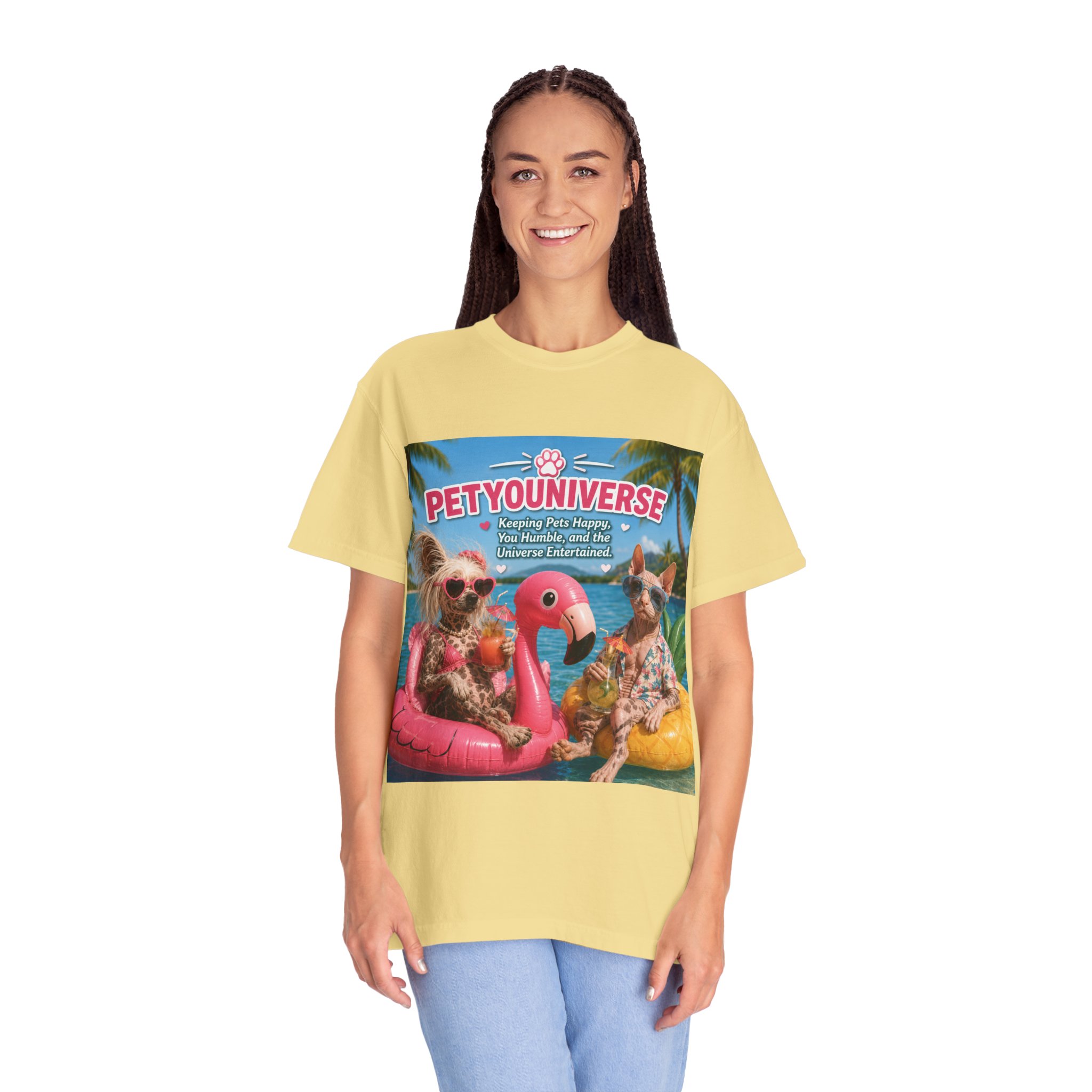 T-Shirt — "Petyouniverse" Summer Dog Vacation Graphic Tee - Image 46