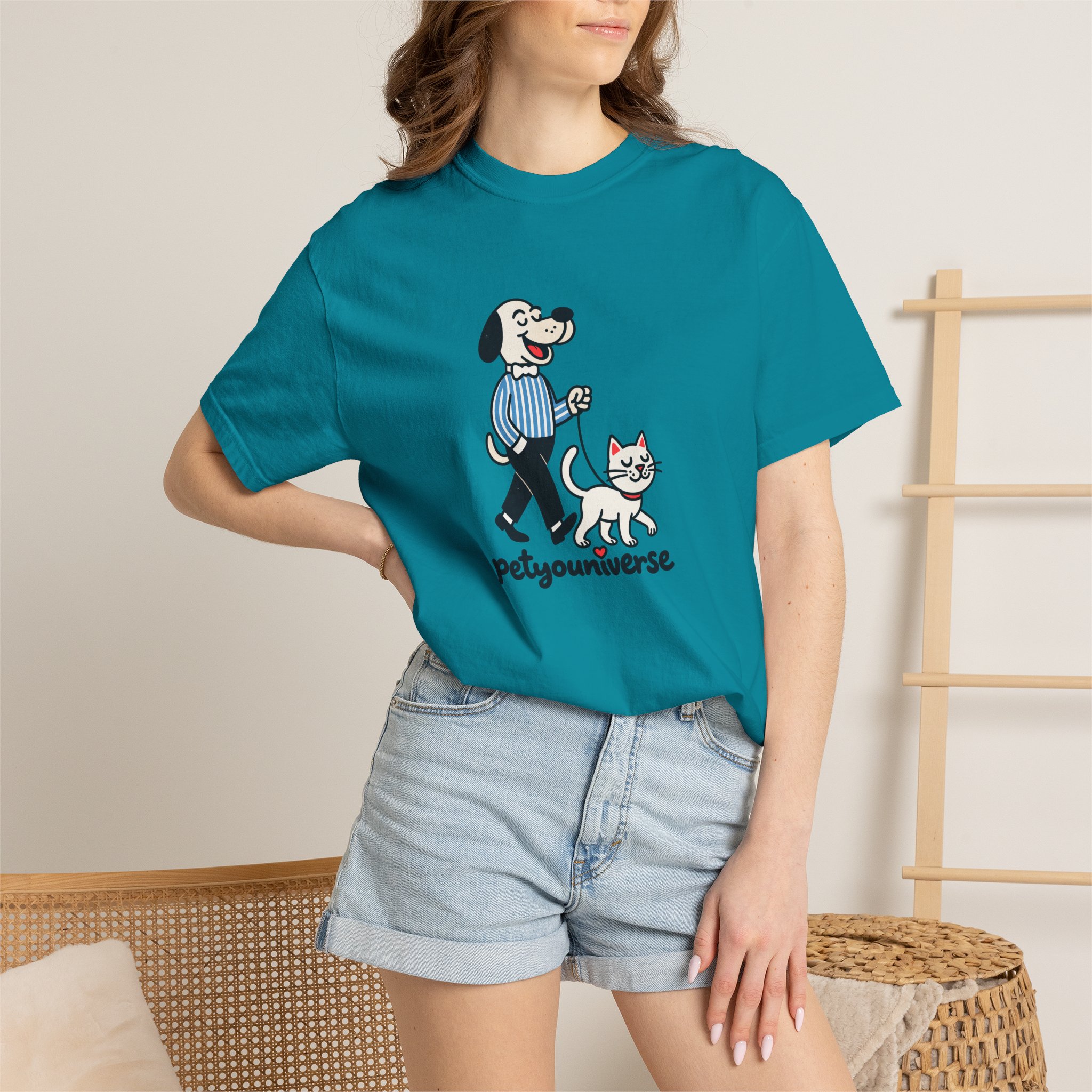 PetYouniverse Walking Dog & Cat Tee — Cute Retro Pet Graphic T-Shirt - Image 74