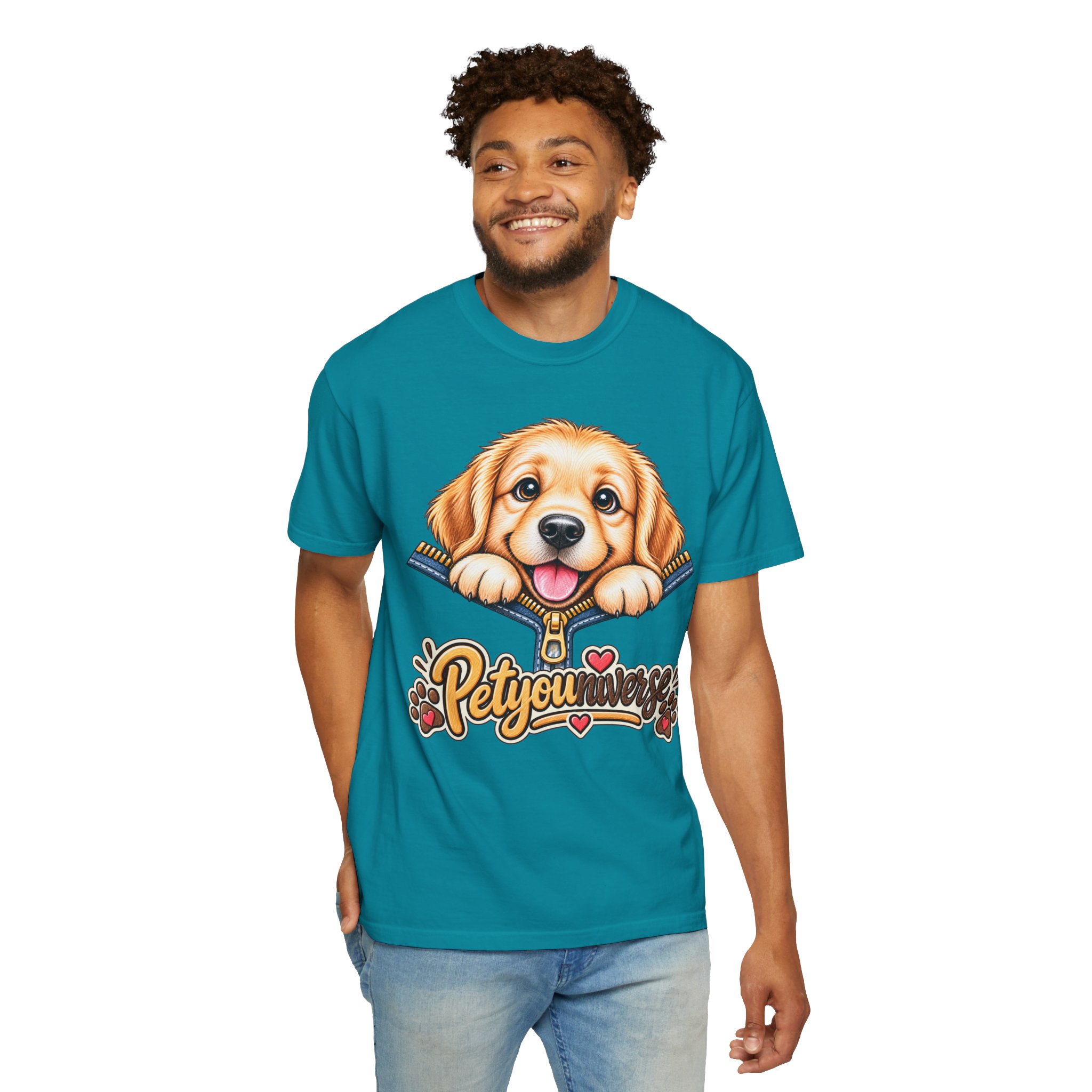Golden Retriever Puppy "PetYoUniverse" T-Shirt - Image 97