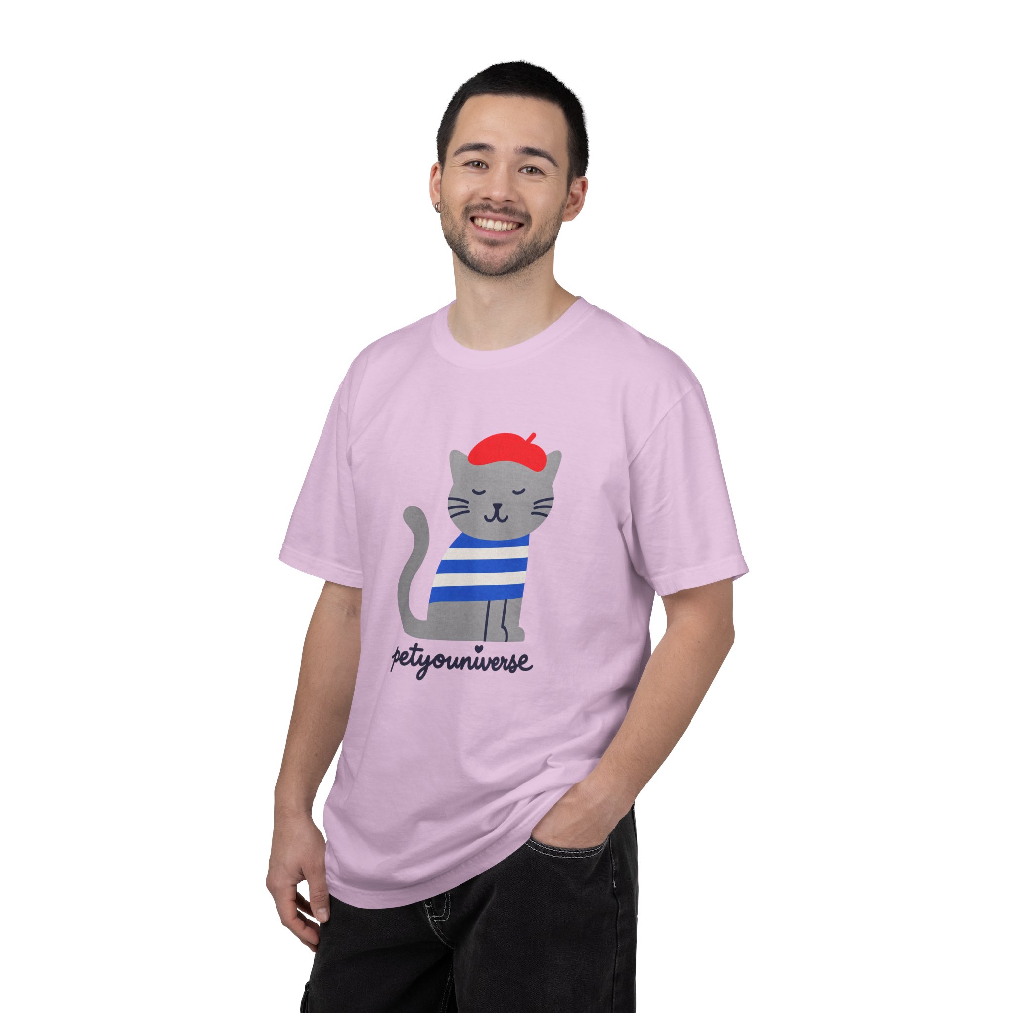 Cat Graphic T-Shirt — "petiyouniverse" Cute French Cat Tee - Image 94