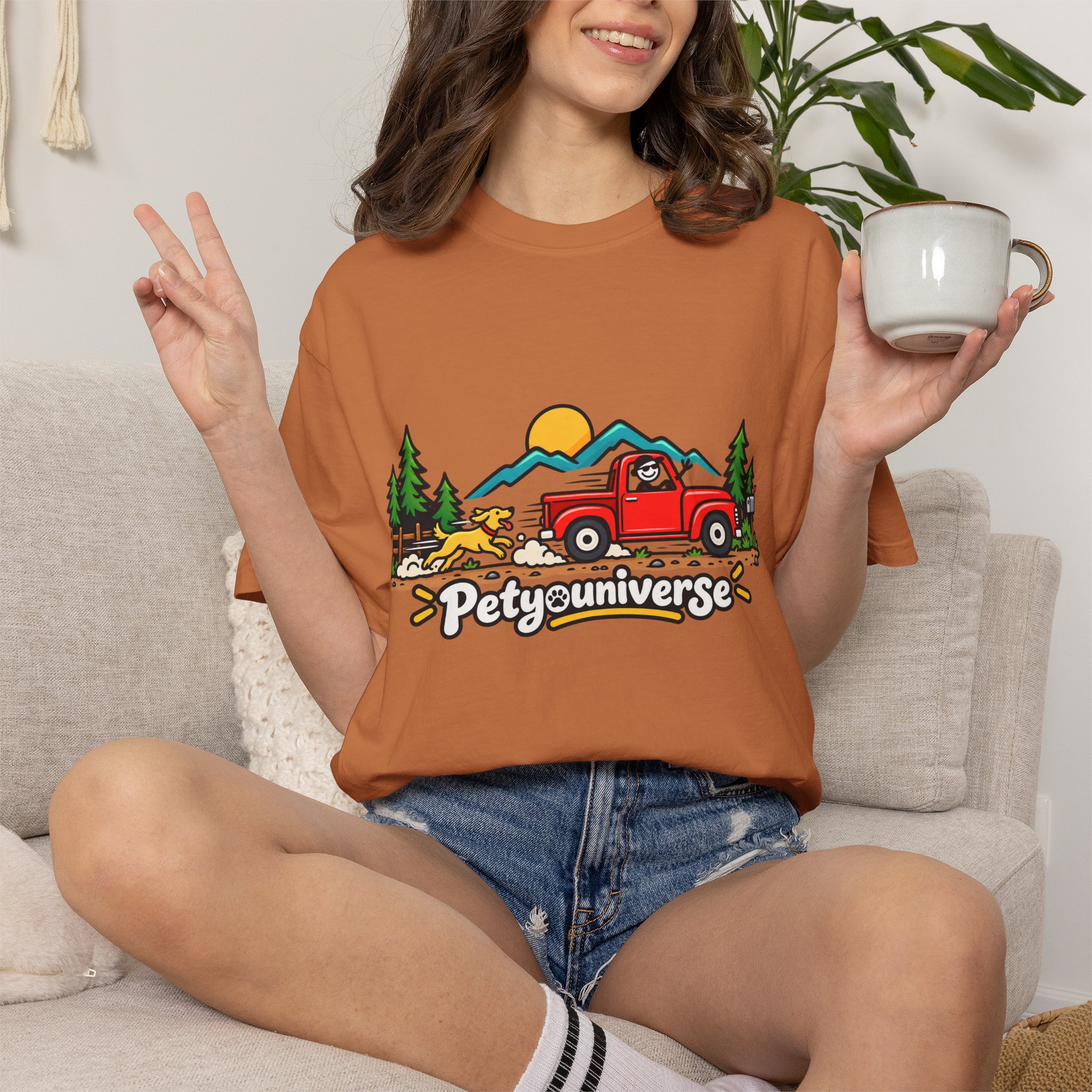 Petyuniverse Retro Truck & Dog Graphic T-Shirt - Image 21