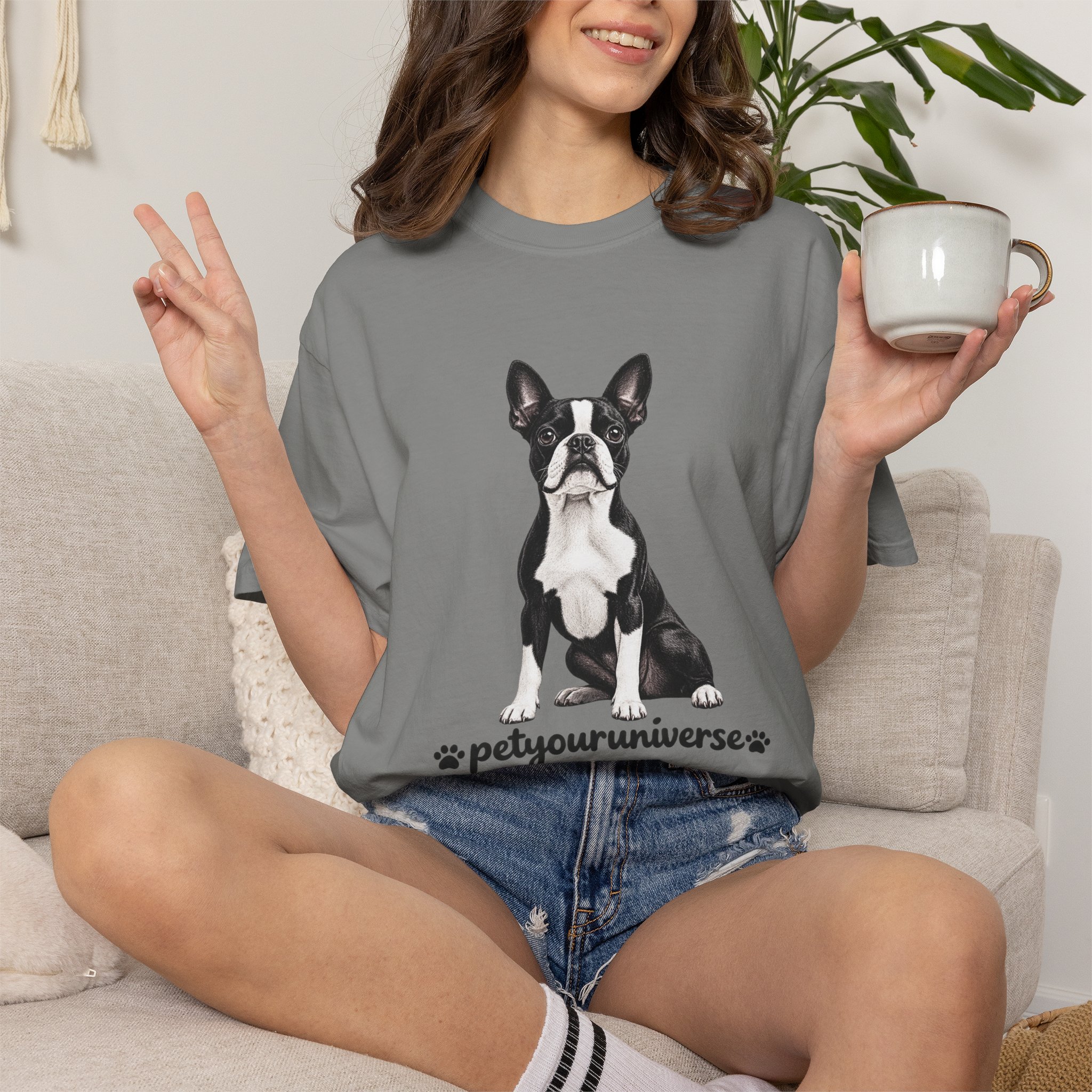 Boston Terrier Graphic T-Shirt — "PetYoUniverse" Dog Lover Tee - Image 102
