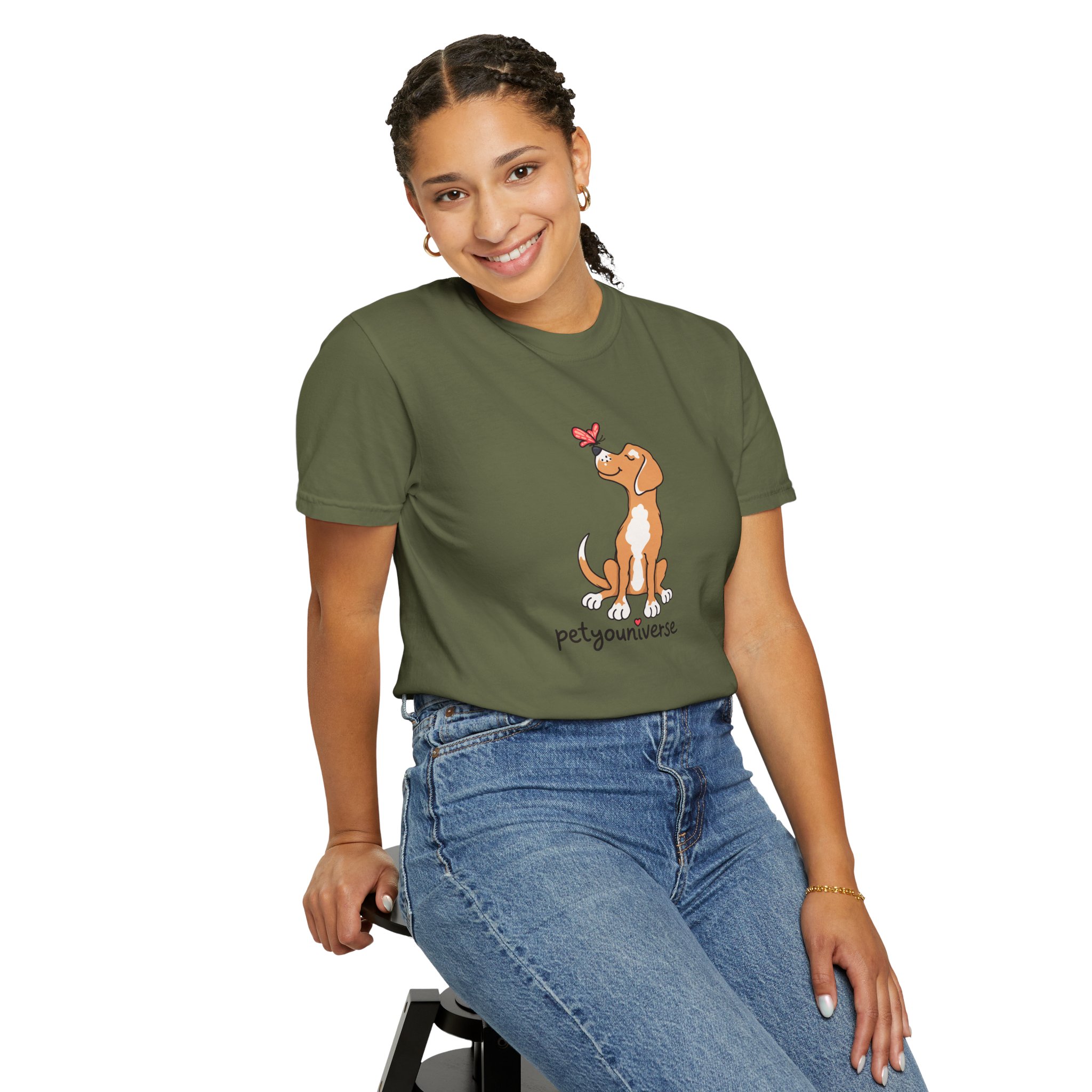 PetYoUniverse Cute Dog & Butterfly T‑Shirt - Image 42
