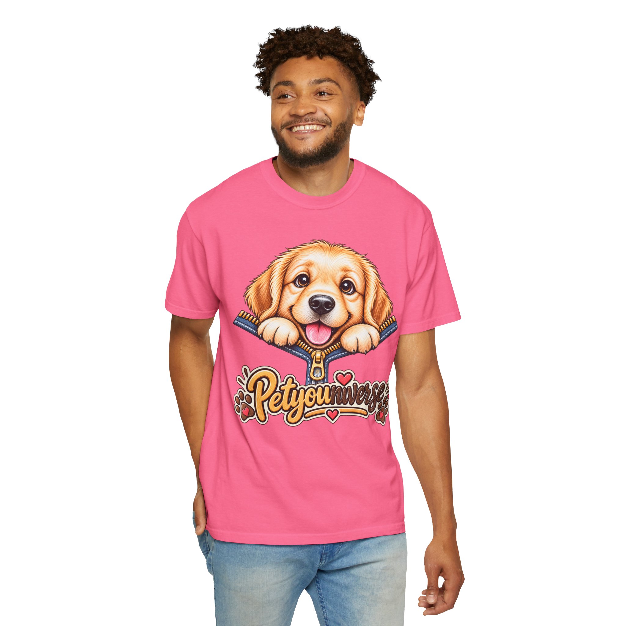 Golden Retriever Puppy "PetYoUniverse" T-Shirt - Image 115