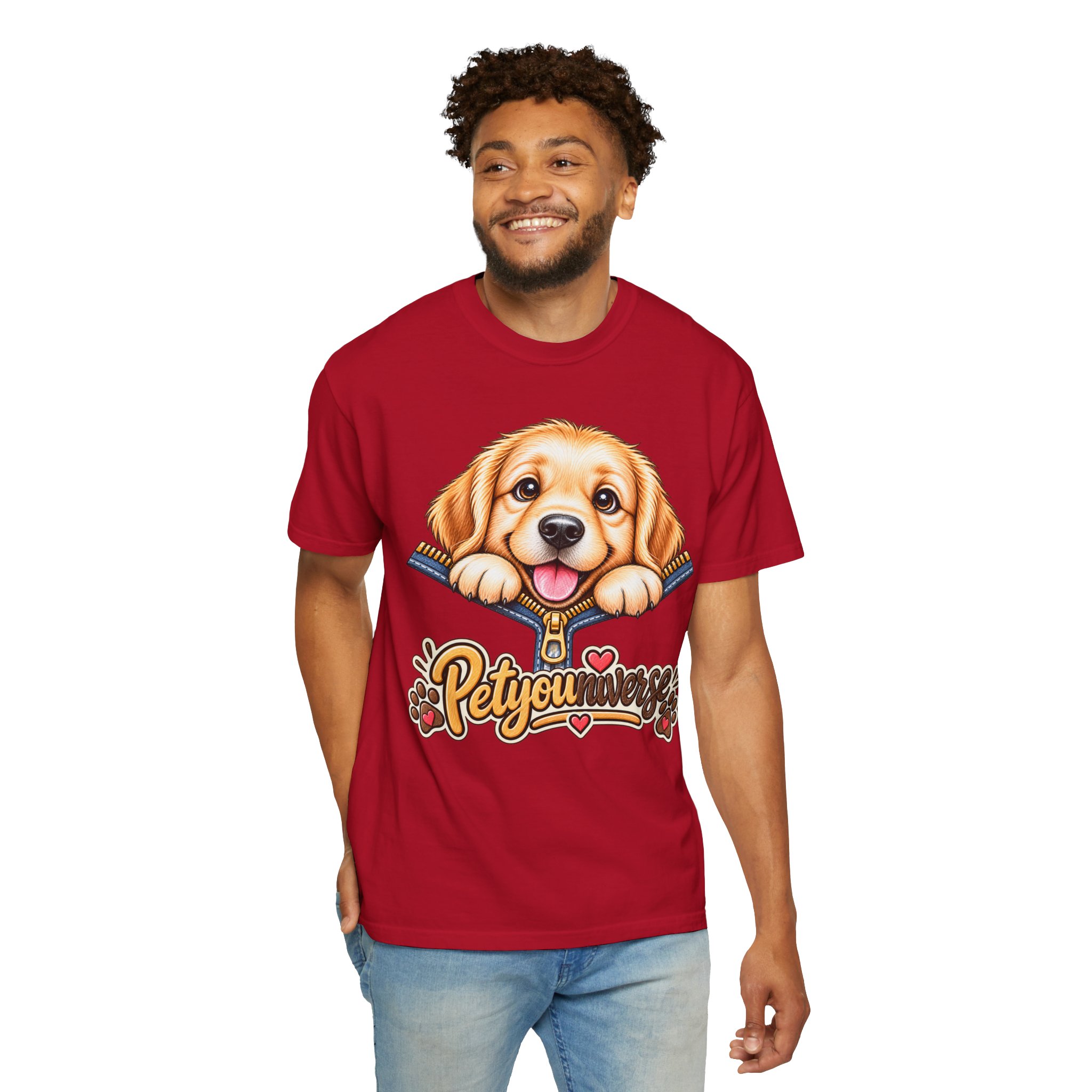 Golden Retriever Puppy "PetYoUniverse" T-Shirt - Image 142