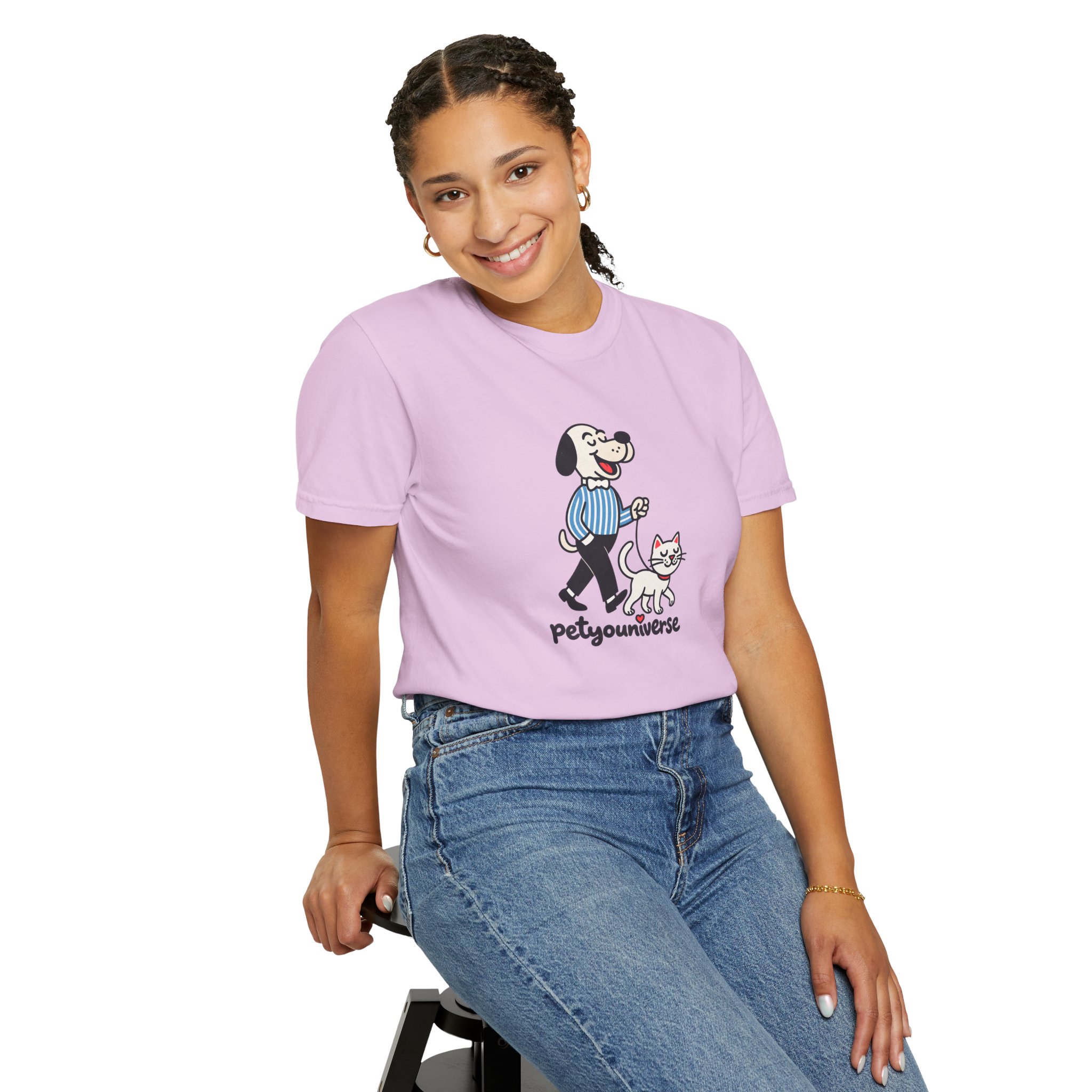 PetYouniverse Walking Dog & Cat Tee — Cute Retro Pet Graphic T-Shirt - Image 87