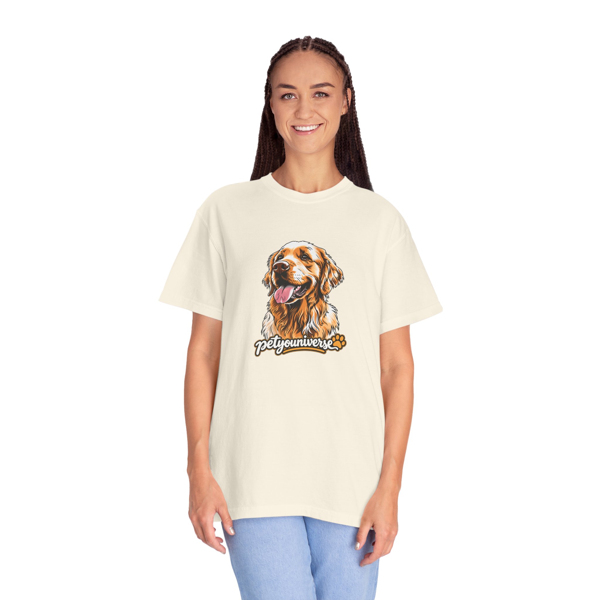 Dog Lover T-Shirt — Golden Retriever Portrait "PetYoUniverse" Graphic - Image 5