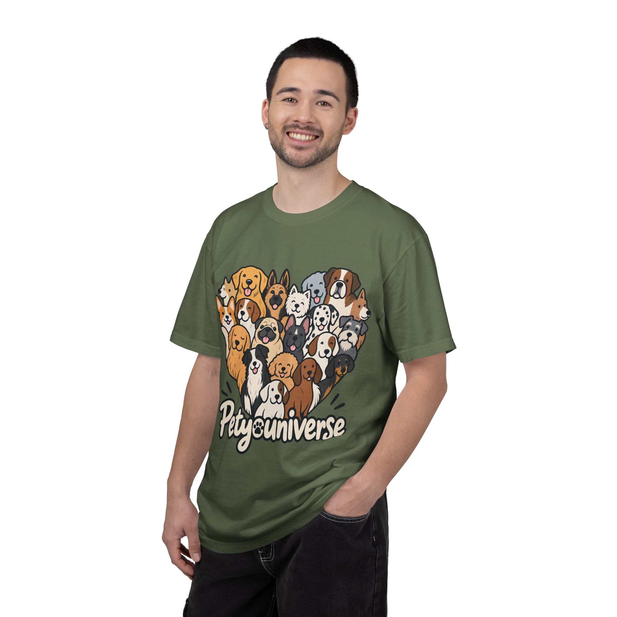Dog Lover Cartoon T-Shirt — "Pety Universe" Graphic Tee - Image 84
