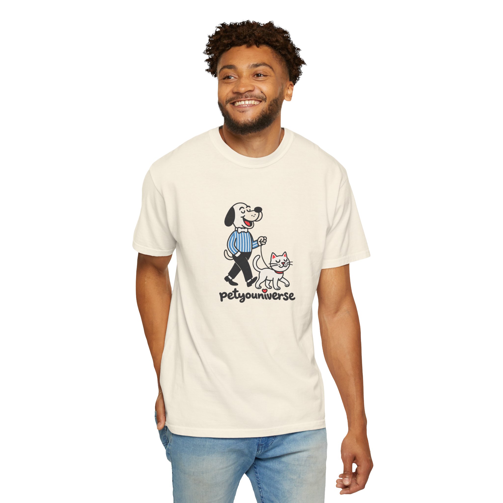 PetYouniverse Walking Dog & Cat Tee — Cute Retro Pet Graphic T-Shirt - Image 7