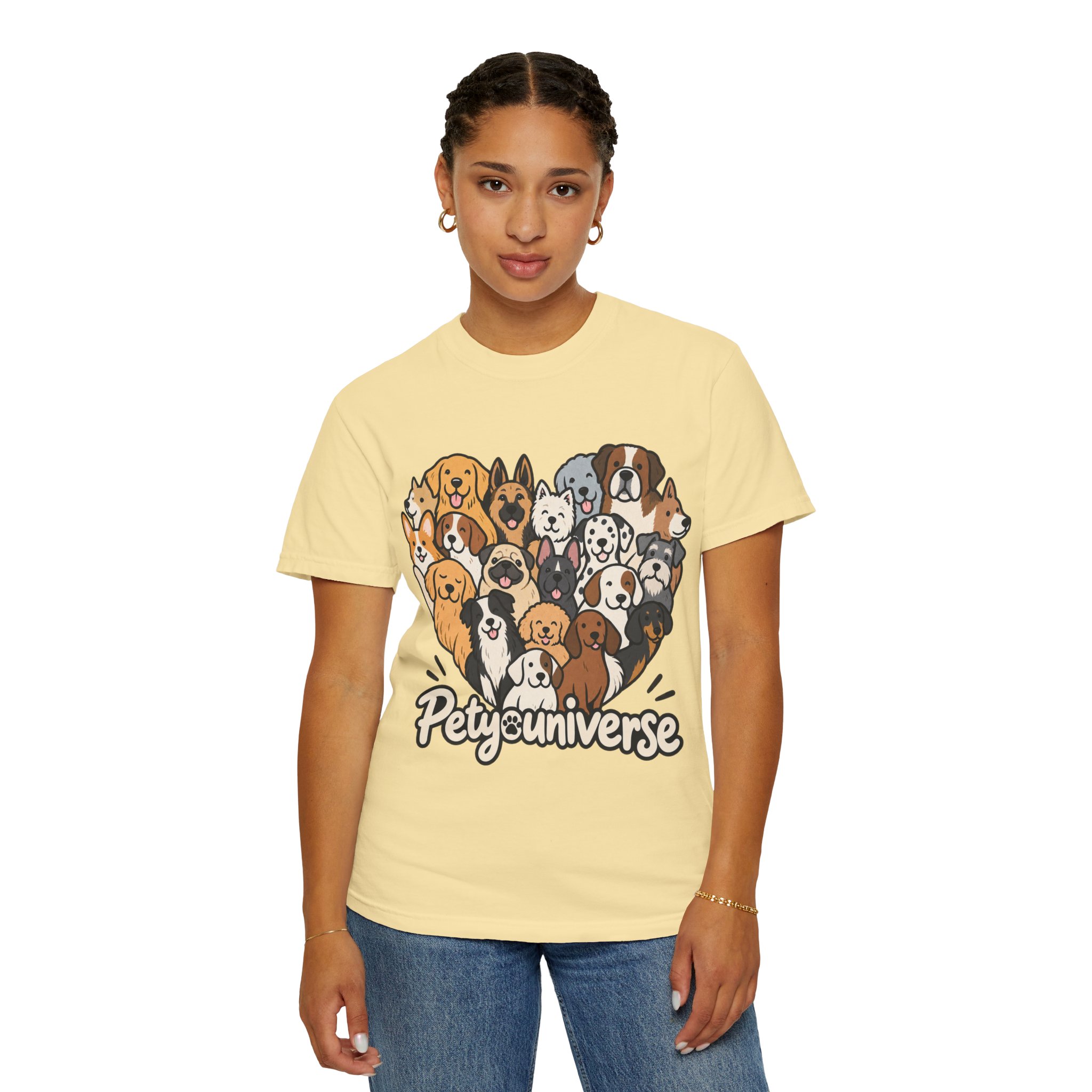 Dog Lover Cartoon T-Shirt — "Pety Universe" Graphic Tee - Image 36