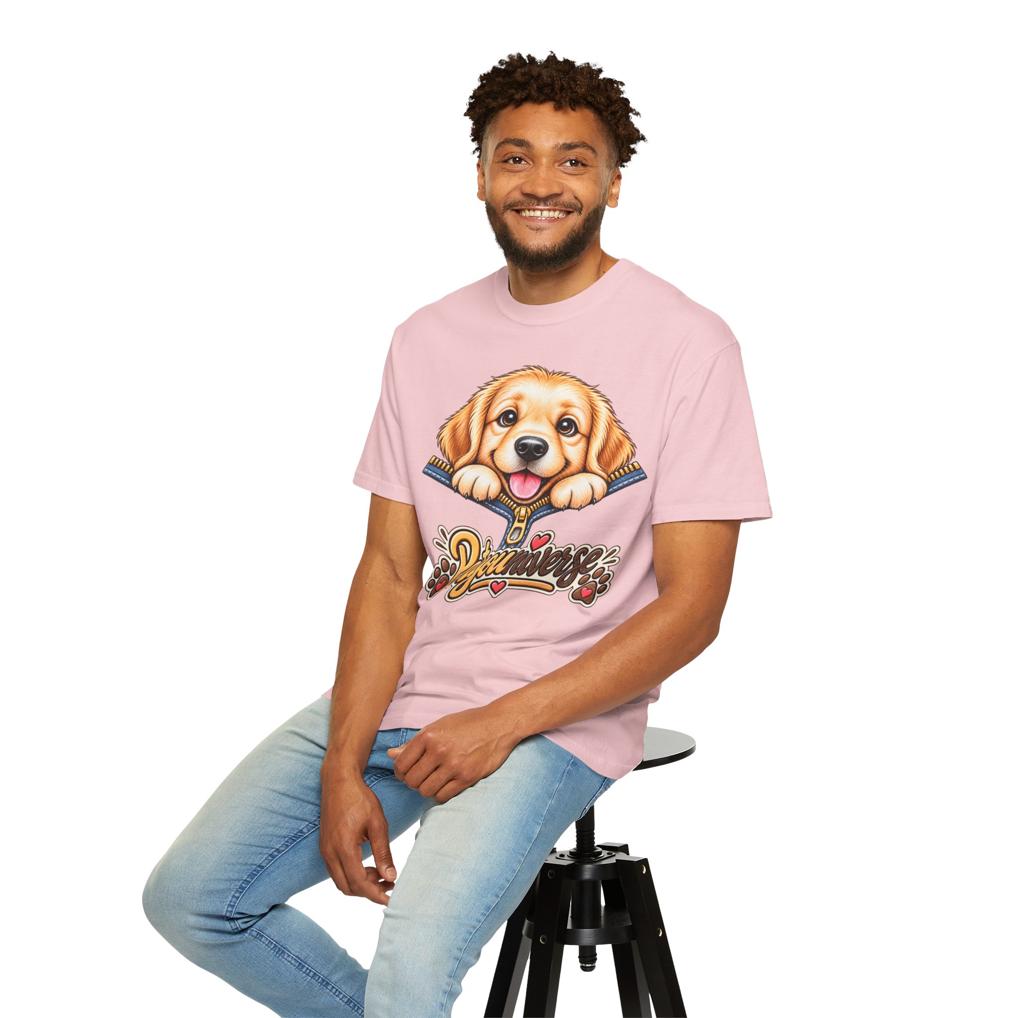 Golden Retriever Puppy "PetYoUniverse" T-Shirt - Image 107