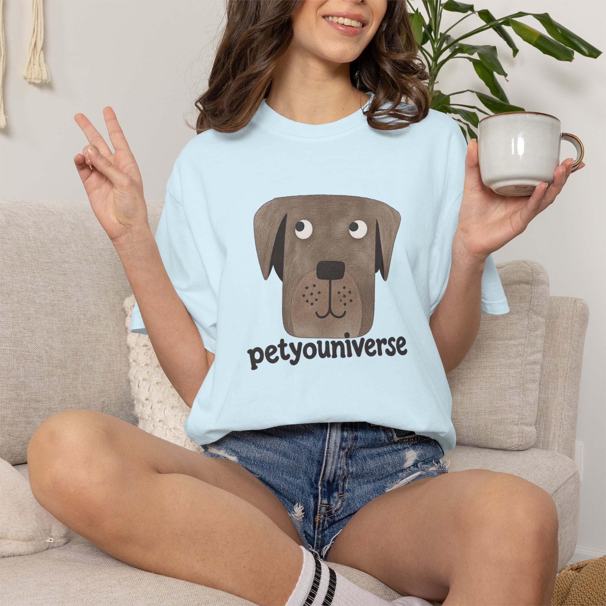 Dog Face Graphic T‑Shirt — "petyouniverse" Cute Pet Logo Tee - Image 75