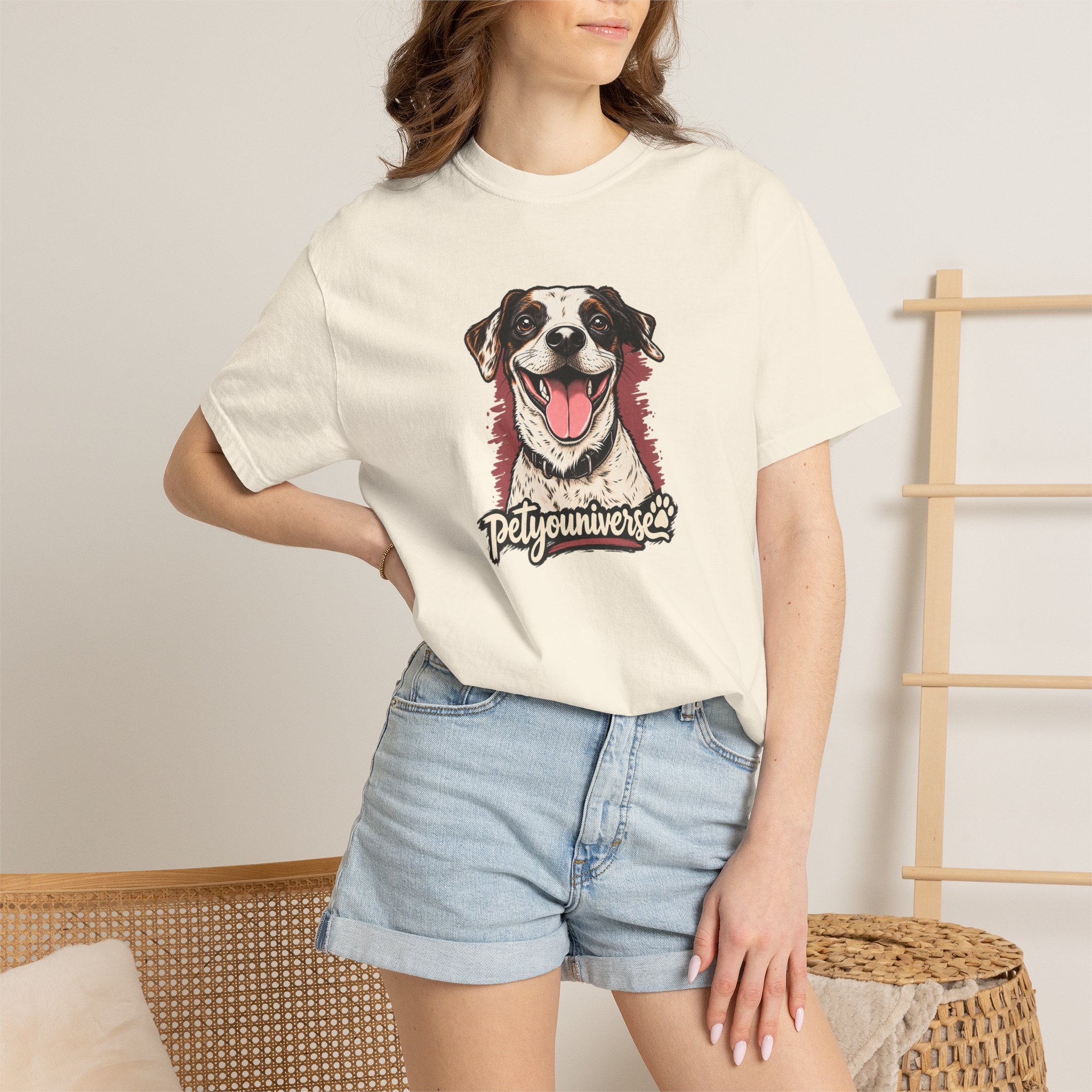 Dog Lover T-Shirt — Smiling Pup "Petyouniverse" Graphic Tee - Image 2
