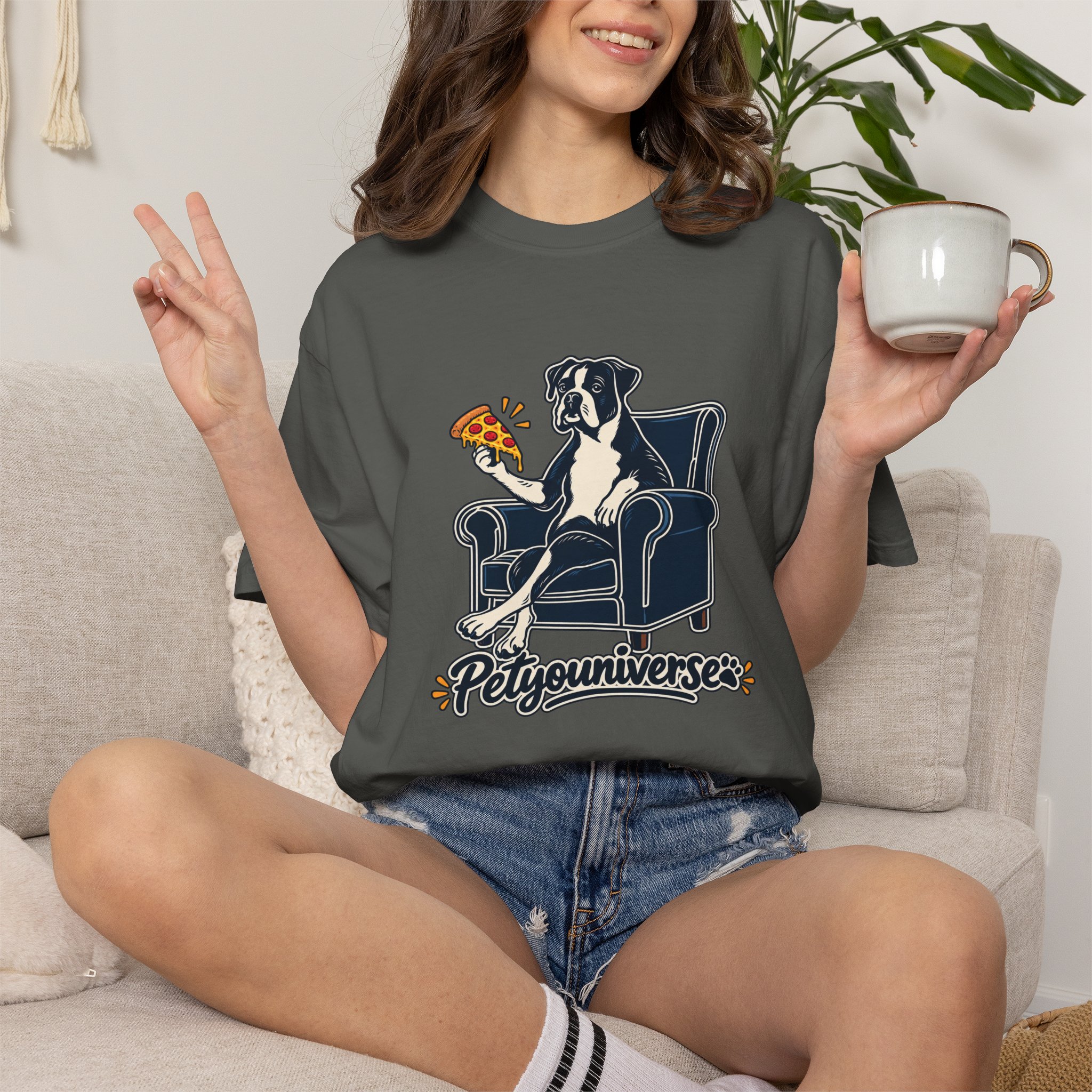 T-Shirt — PetYoUniverse Dog on Armchair with Pizza Graphic - Image 39