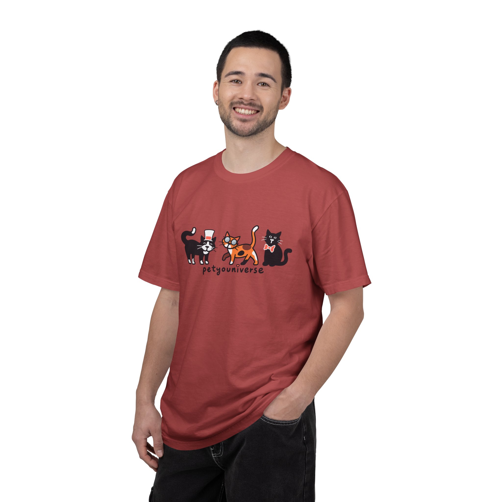 Cat Crew Graphic T-Shirt — "petgouriverse" Cute Cartoon Cats Tee - Image 103