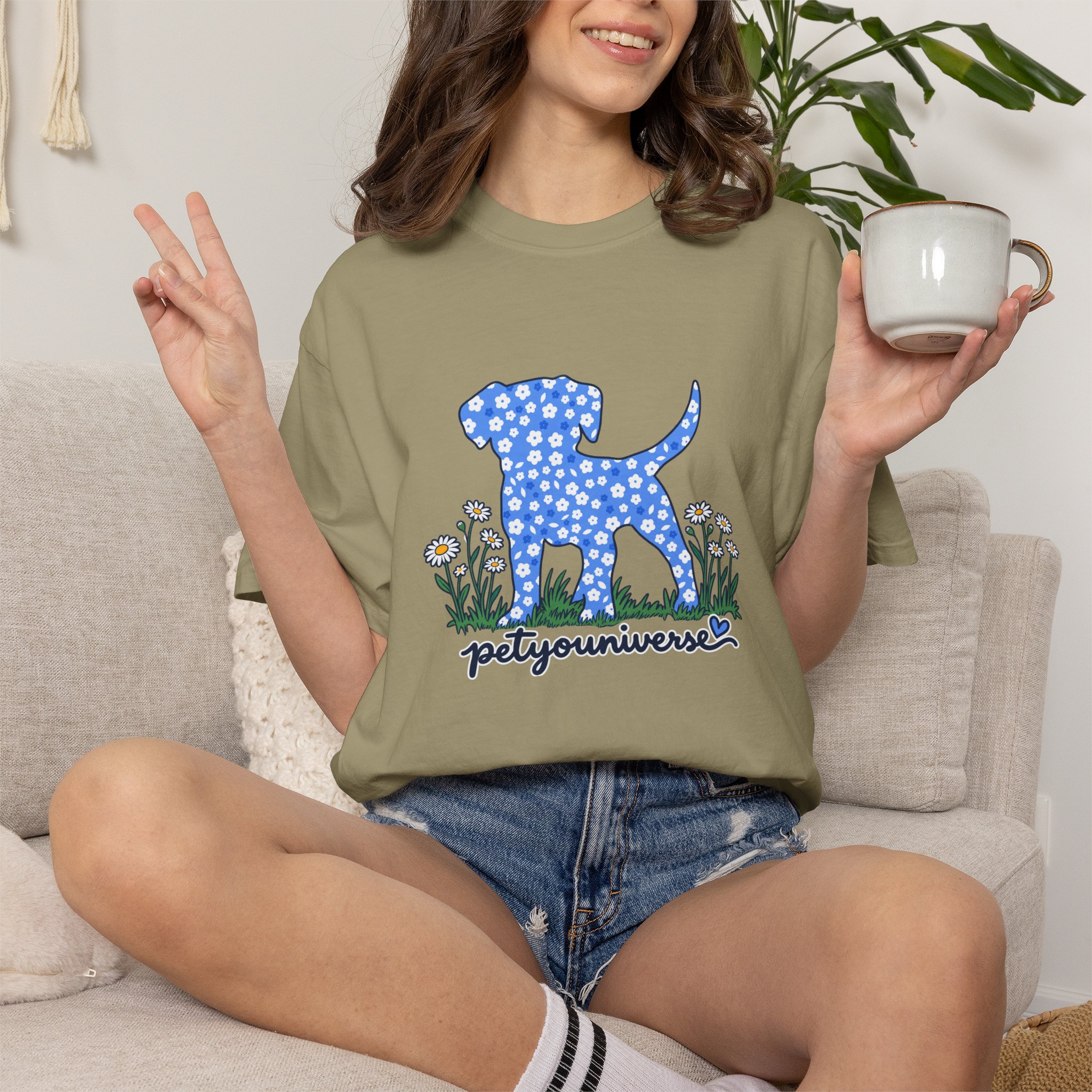 Dog Silhouette Floral T‑Shirt — "PetYoUniverse" Graphic Tee - Image 35
