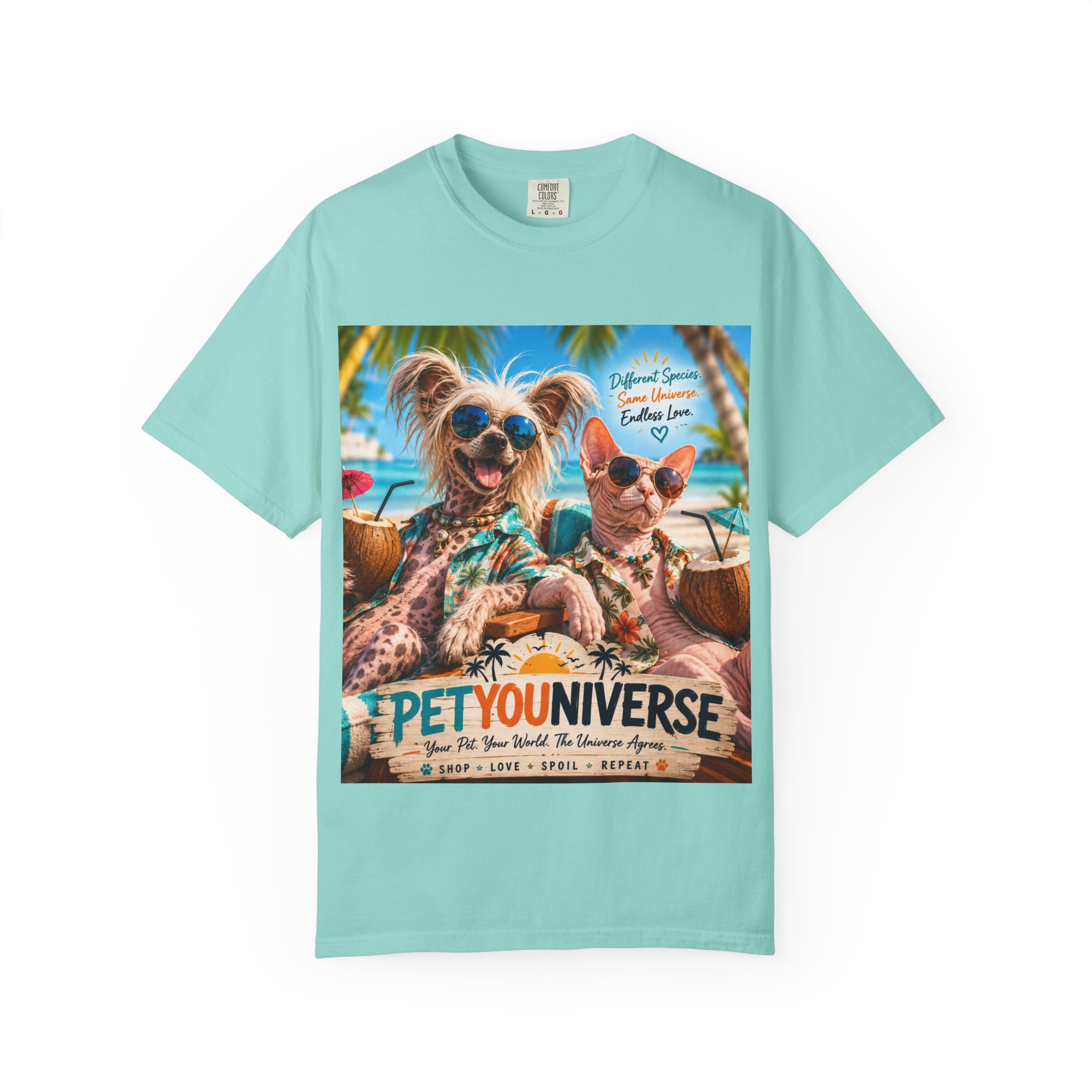 PetYoUniverse Beach Dogs T-Shirt — Tropical Pet Vacation Graphic Tee - Image 85