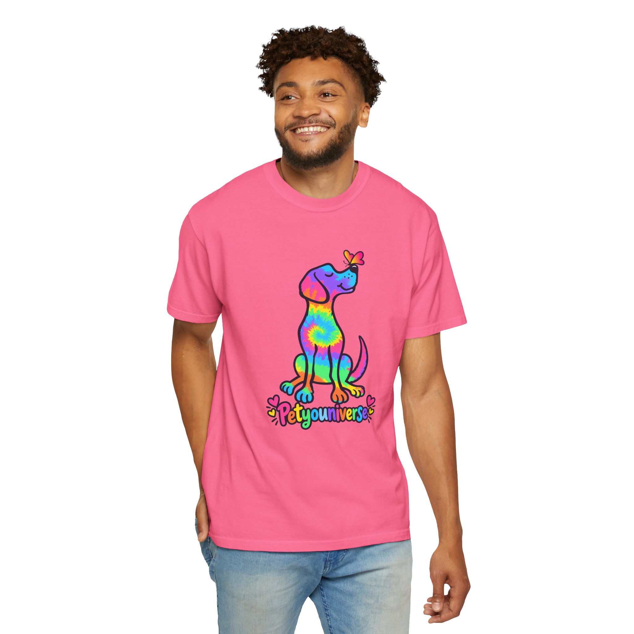 Tie-Dye Puppy T-Shirt — Colorful "PetYoUniverse" Dog Graphic Tee - Image 115