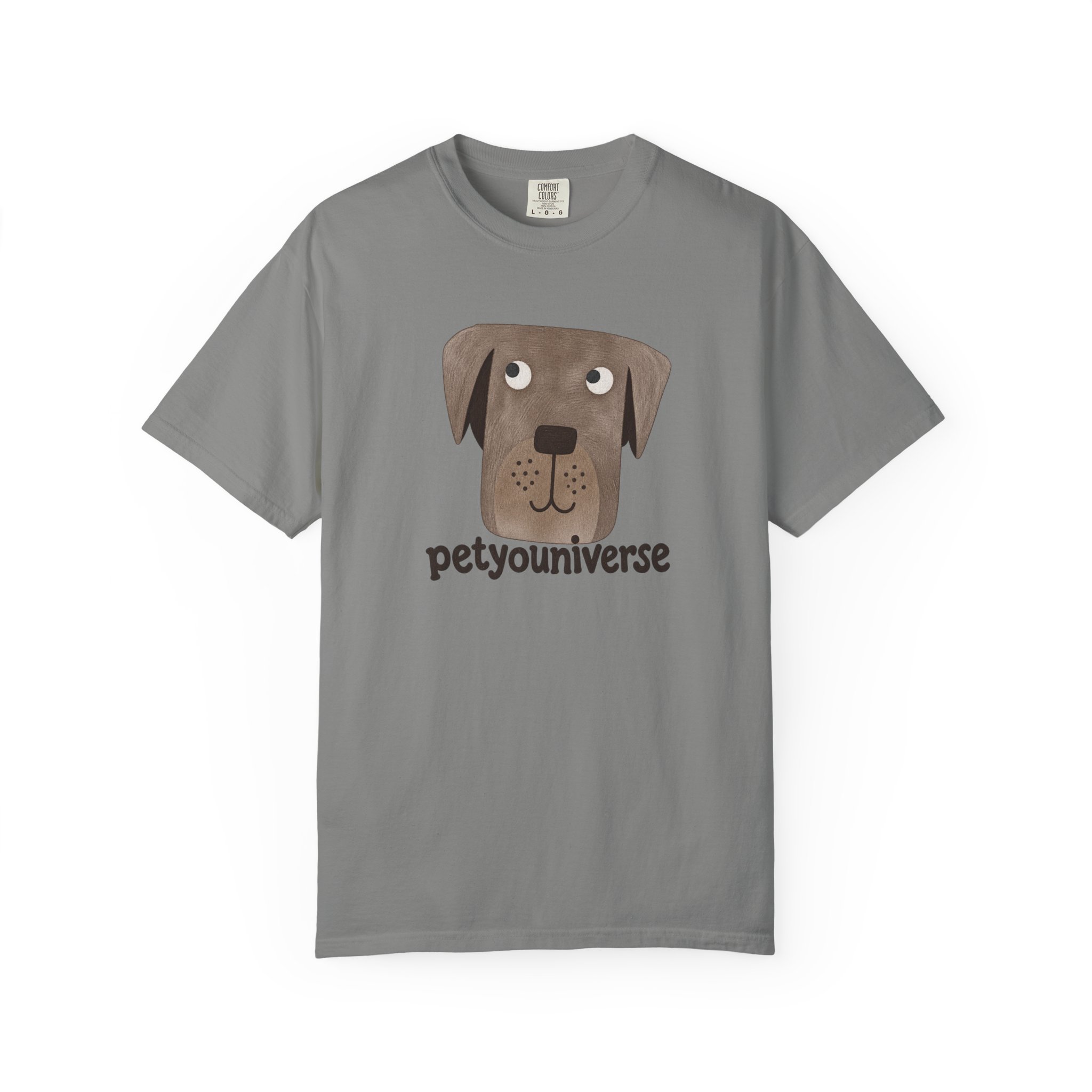 Dog Face Graphic T‑Shirt — "petyouniverse" Cute Pet Logo Tee - Image 82