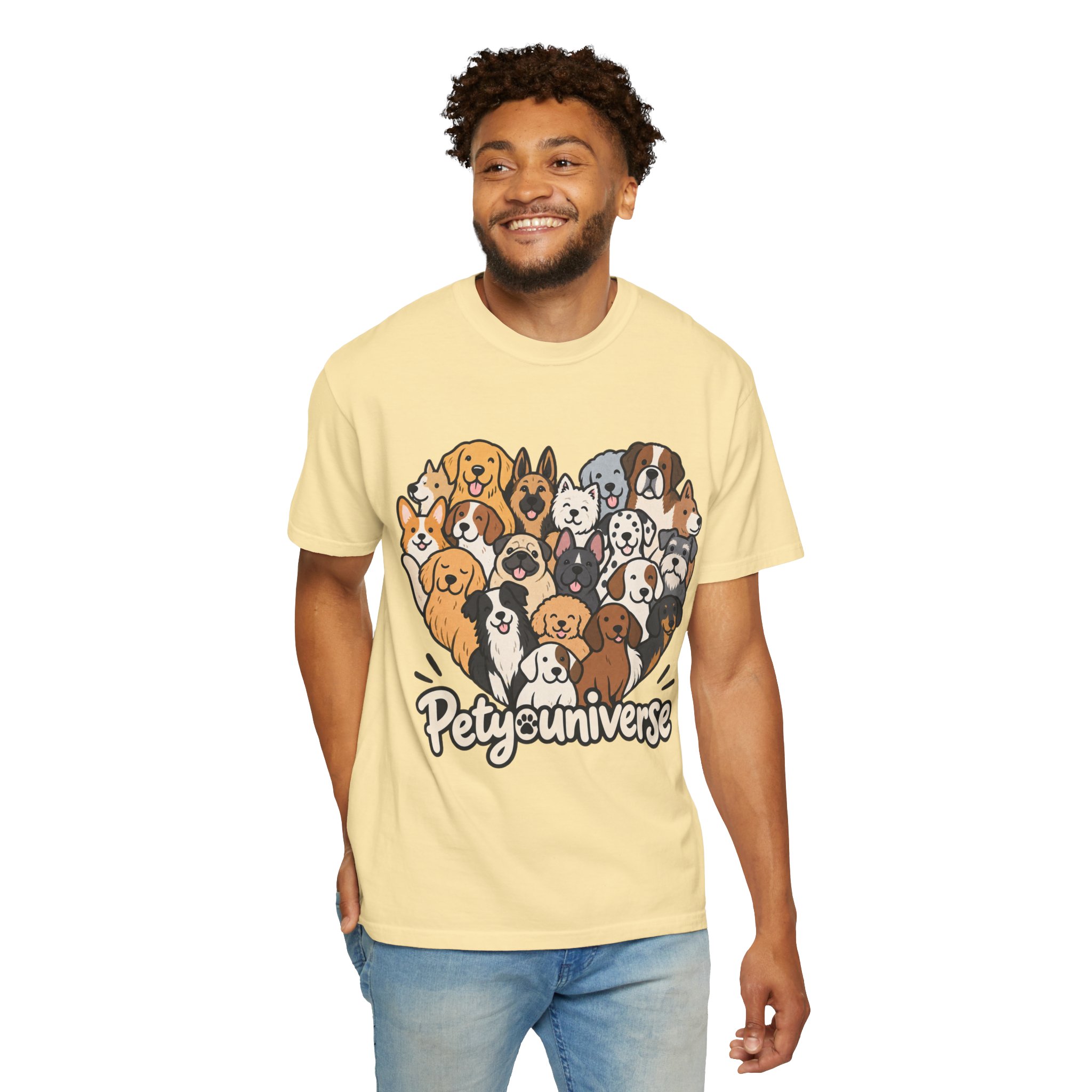 Dog Lover Cartoon T-Shirt — "Pety Universe" Graphic Tee - Image 38