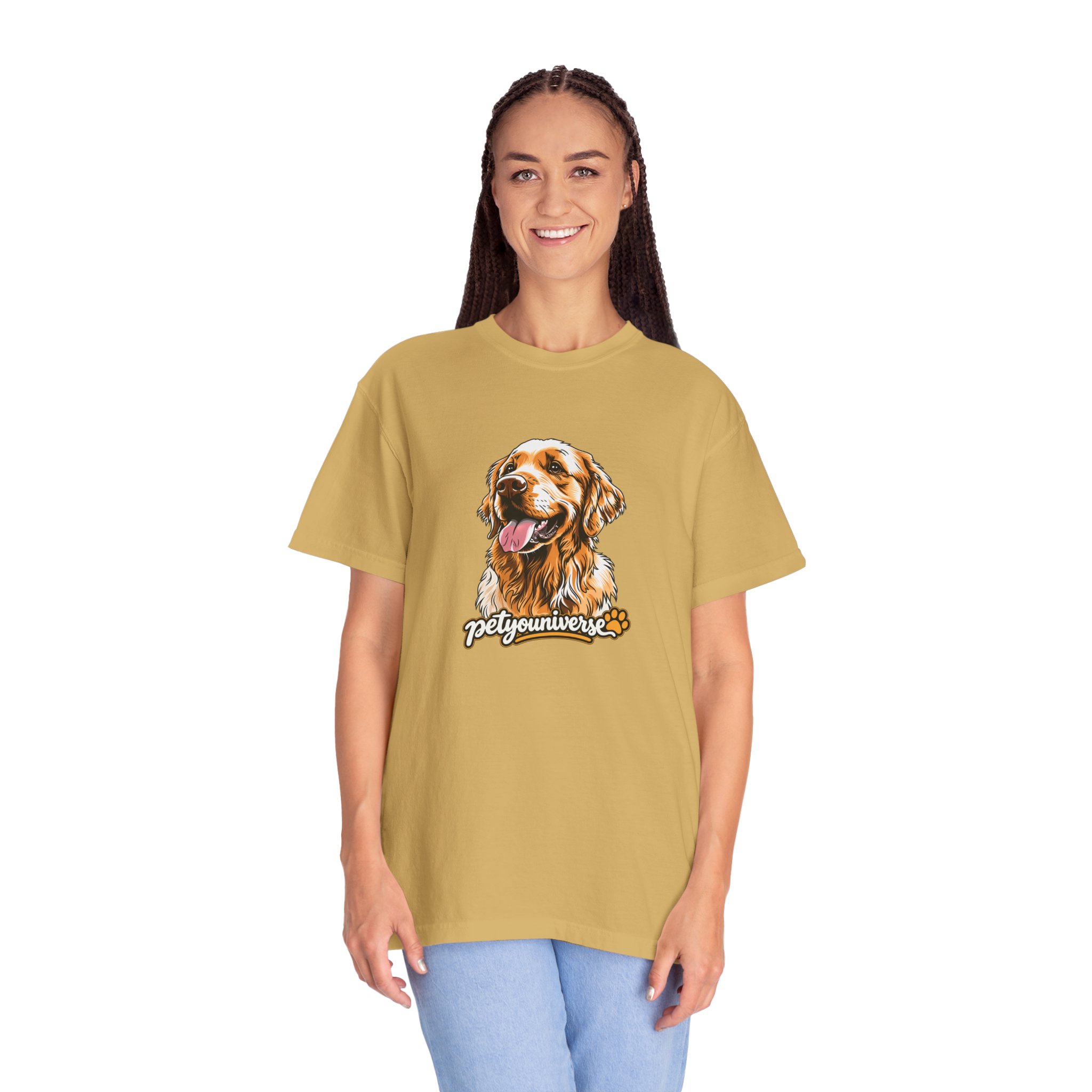 Dog Lover T-Shirt — Golden Retriever Portrait "PetYoUniverse" Graphic - Image 23