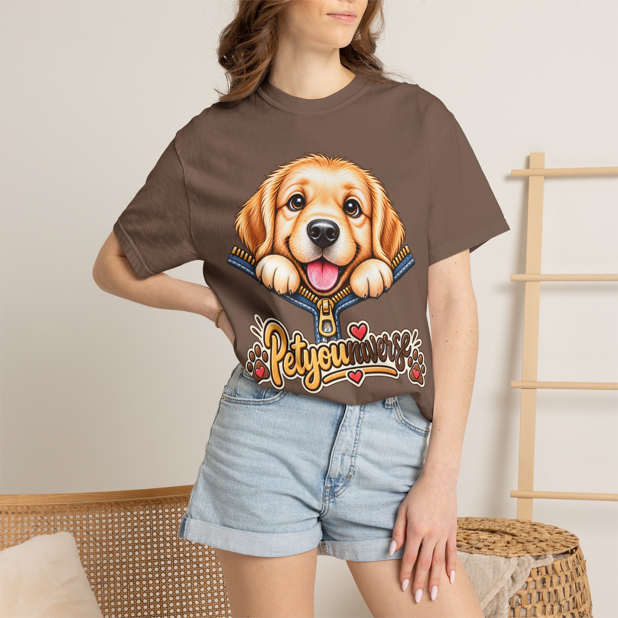 Golden Retriever Puppy "PetYoUniverse" T-Shirt - Image 38