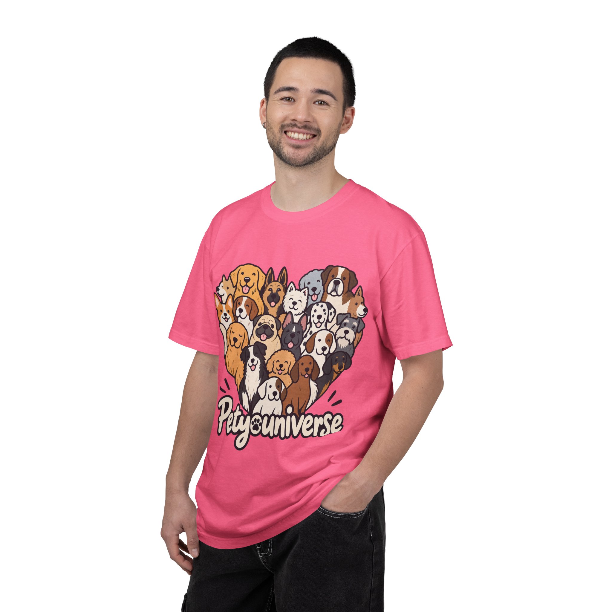 Dog Lover Cartoon T-Shirt — "Pety Universe" Graphic Tee - Image 144