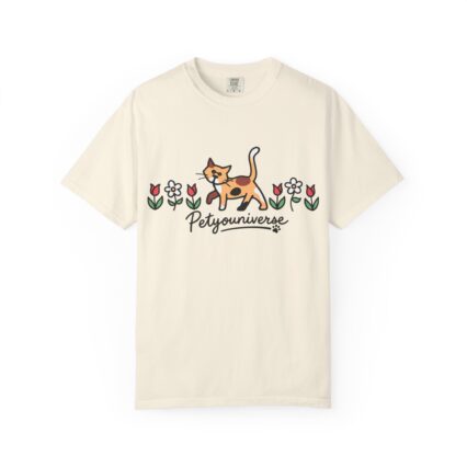 Cat & Flowers T-Shirt — 'Petsyouniverse' Cute Calico Tee