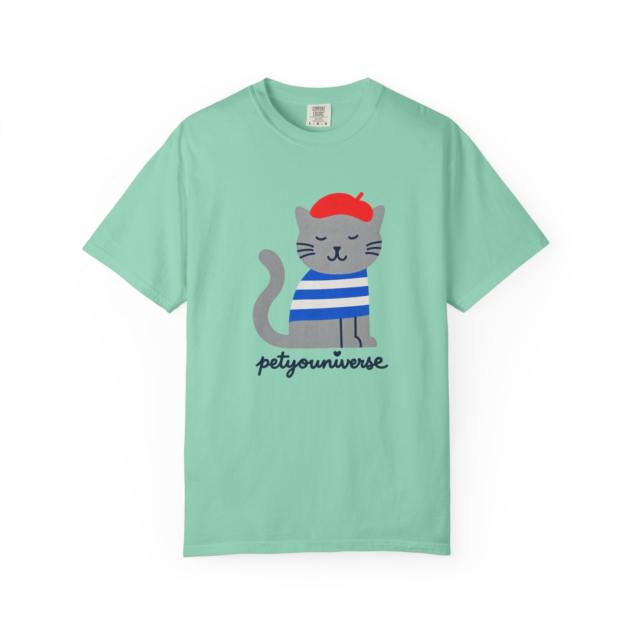 Cat Graphic T-Shirt — "petiyouniverse" Cute French Cat Tee - Image 64