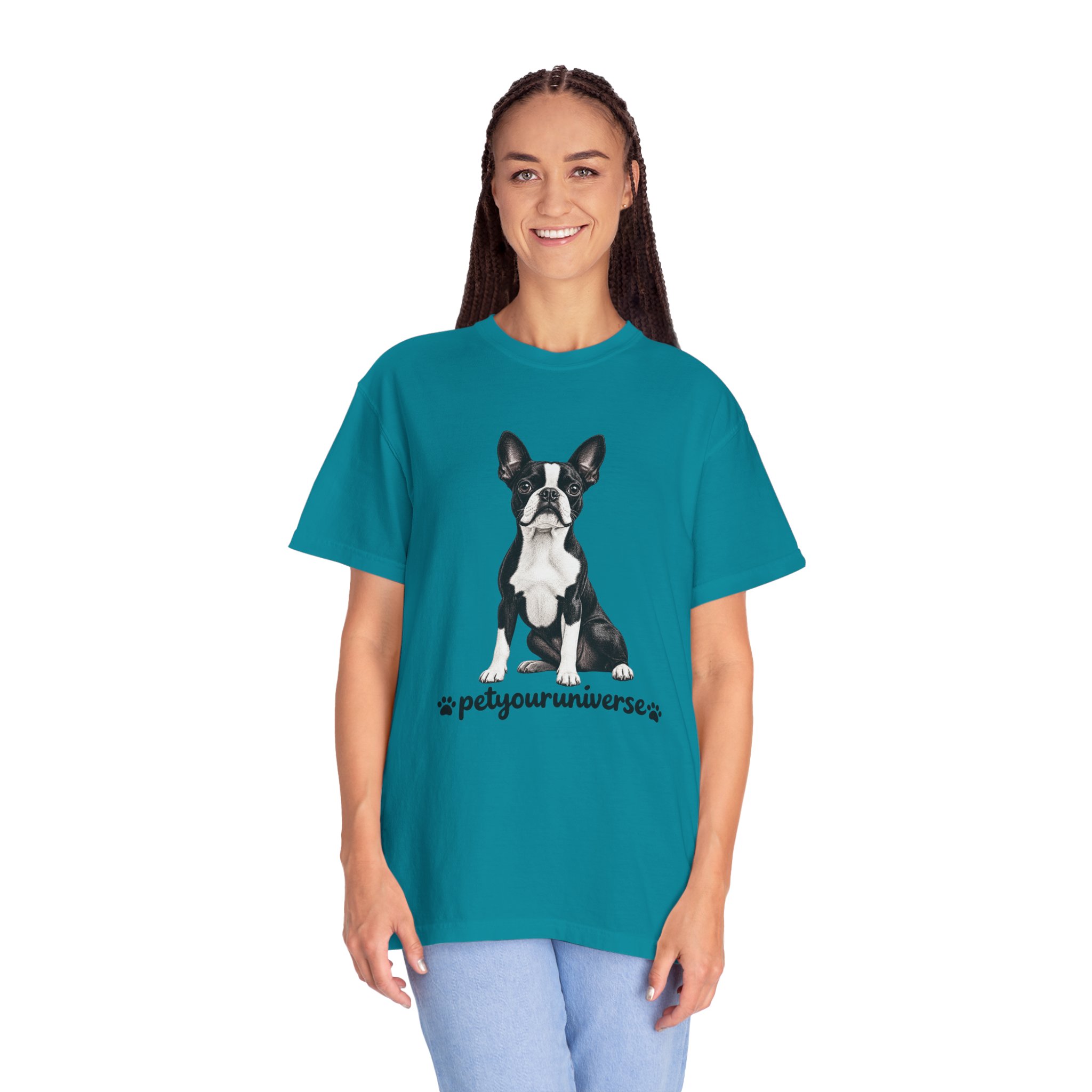Boston Terrier Graphic T-Shirt — "PetYoUniverse" Dog Lover Tee - Image 86