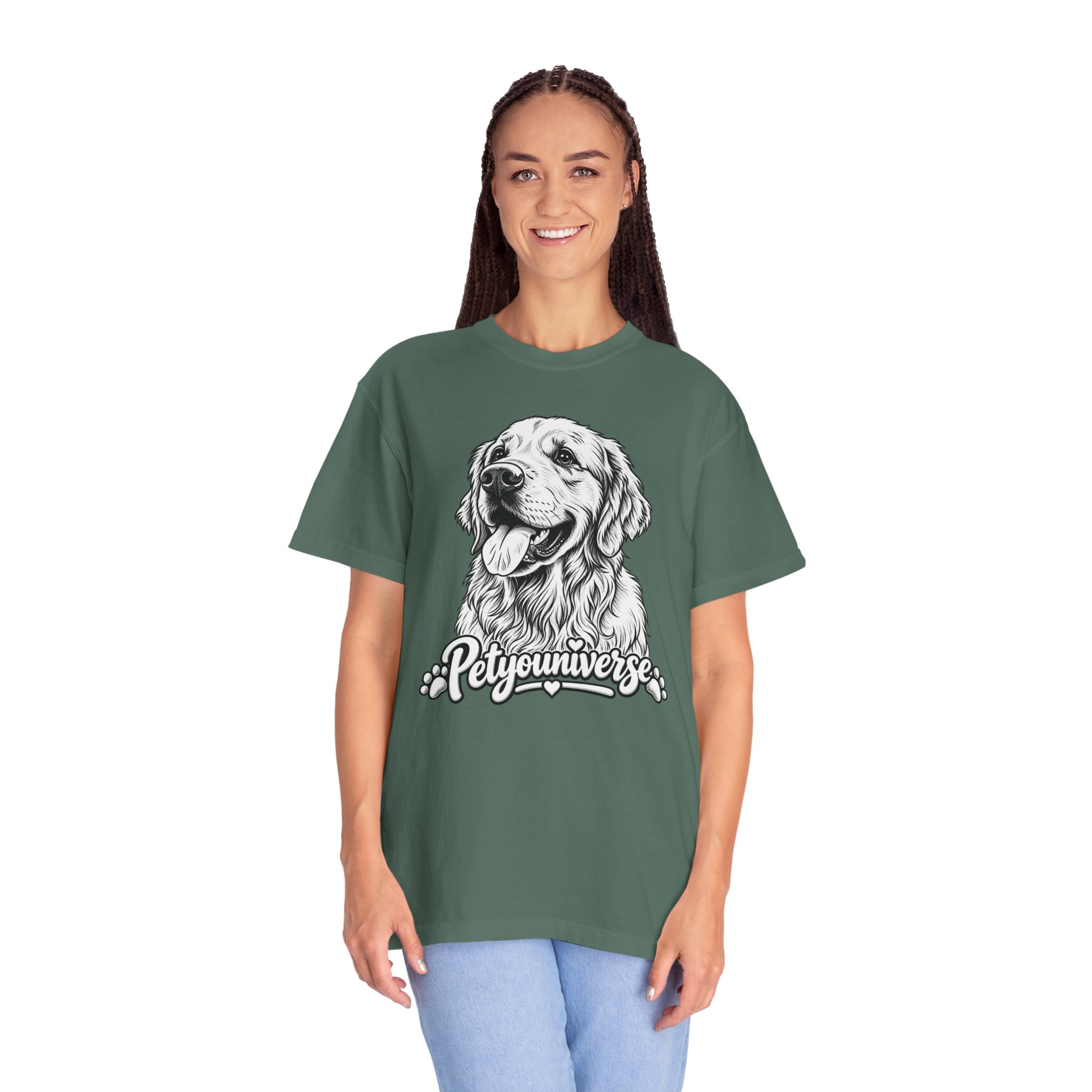 PetYoUniverse Golden Retriever Graphic T-Shirt — Cute Dog Portrait Tee - Image 68