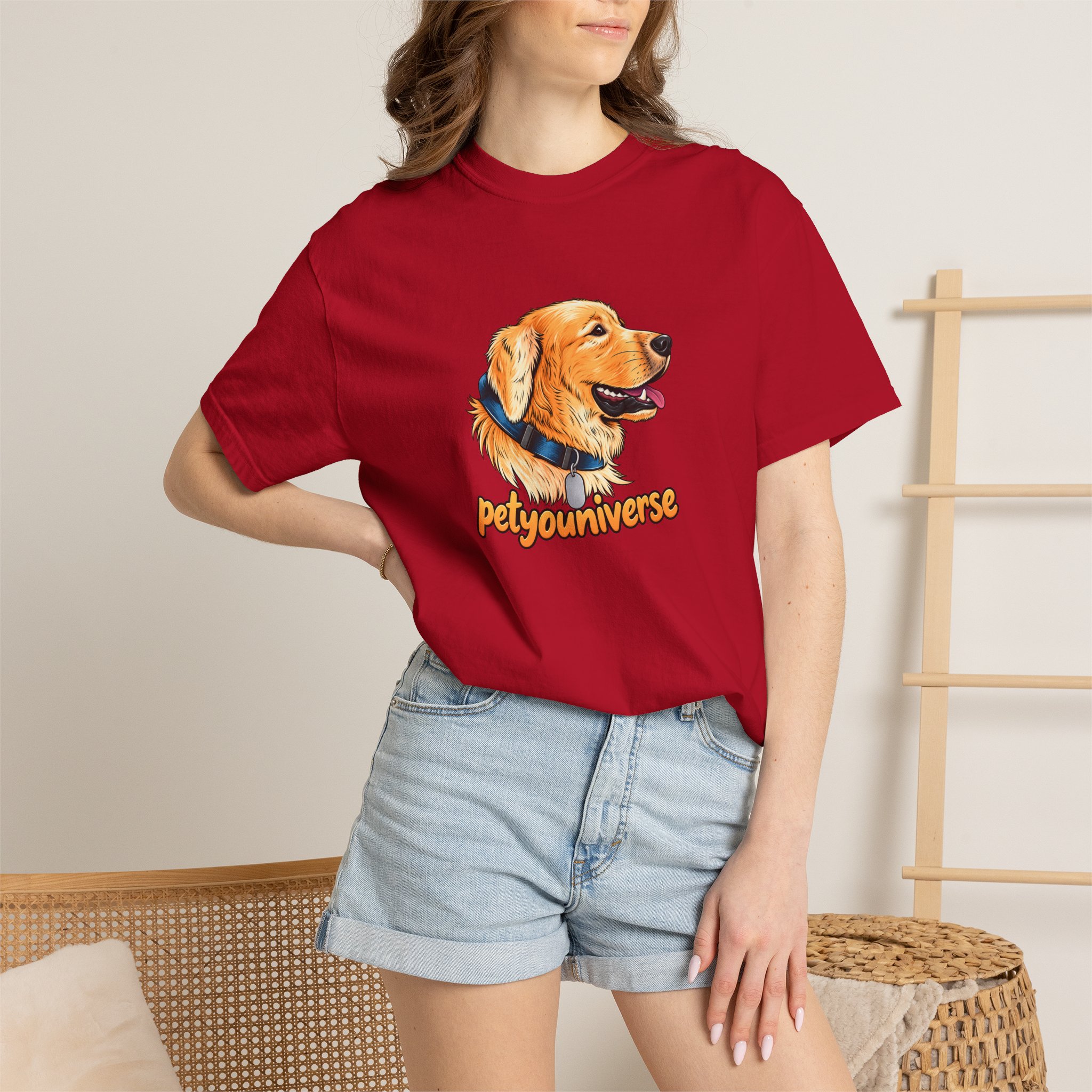 Golden Retriever Portrait T-Shirt – PetYoUniverse Graphic Tee - Image 128
