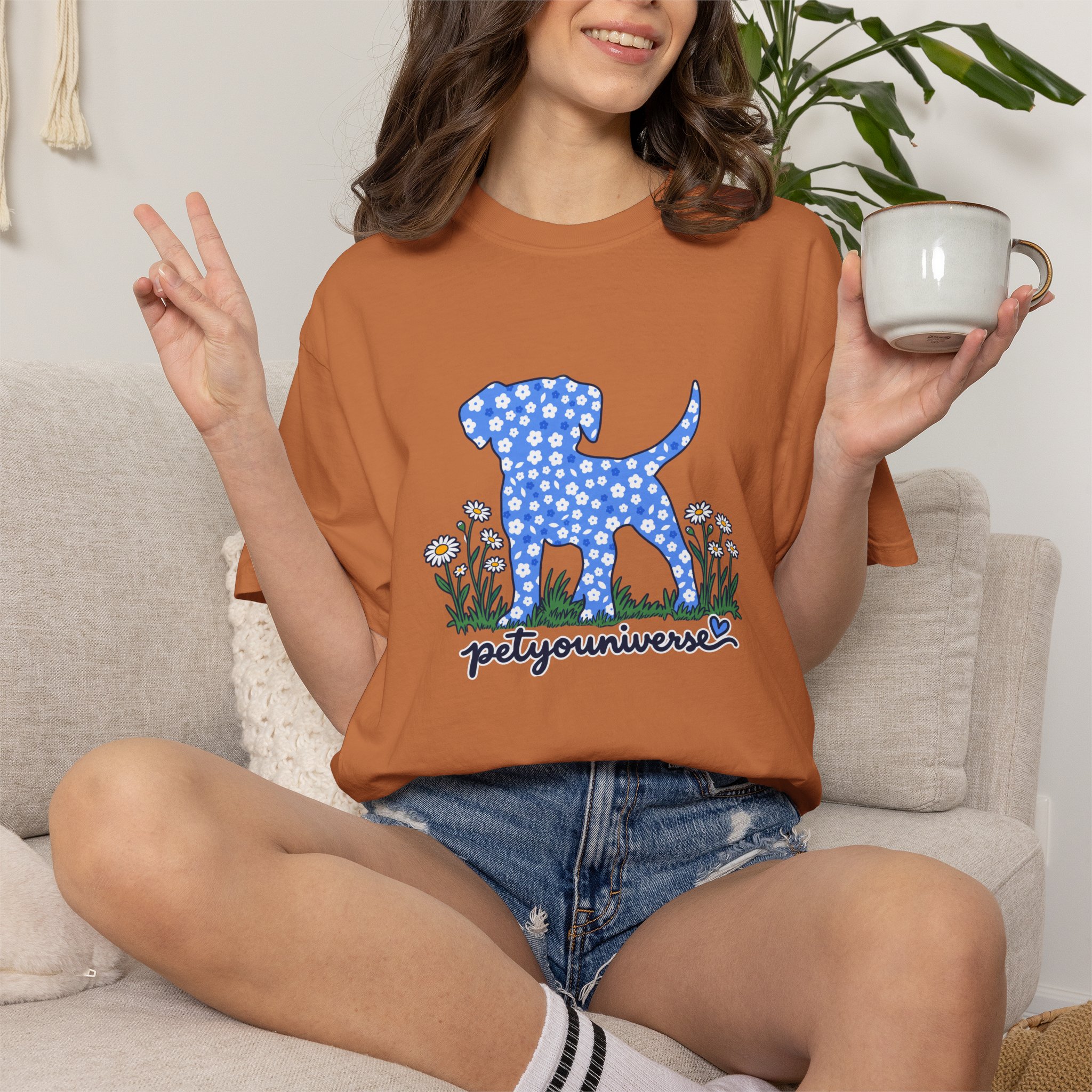 Dog Silhouette Floral T‑Shirt — "PetYoUniverse" Graphic Tee - Image 27