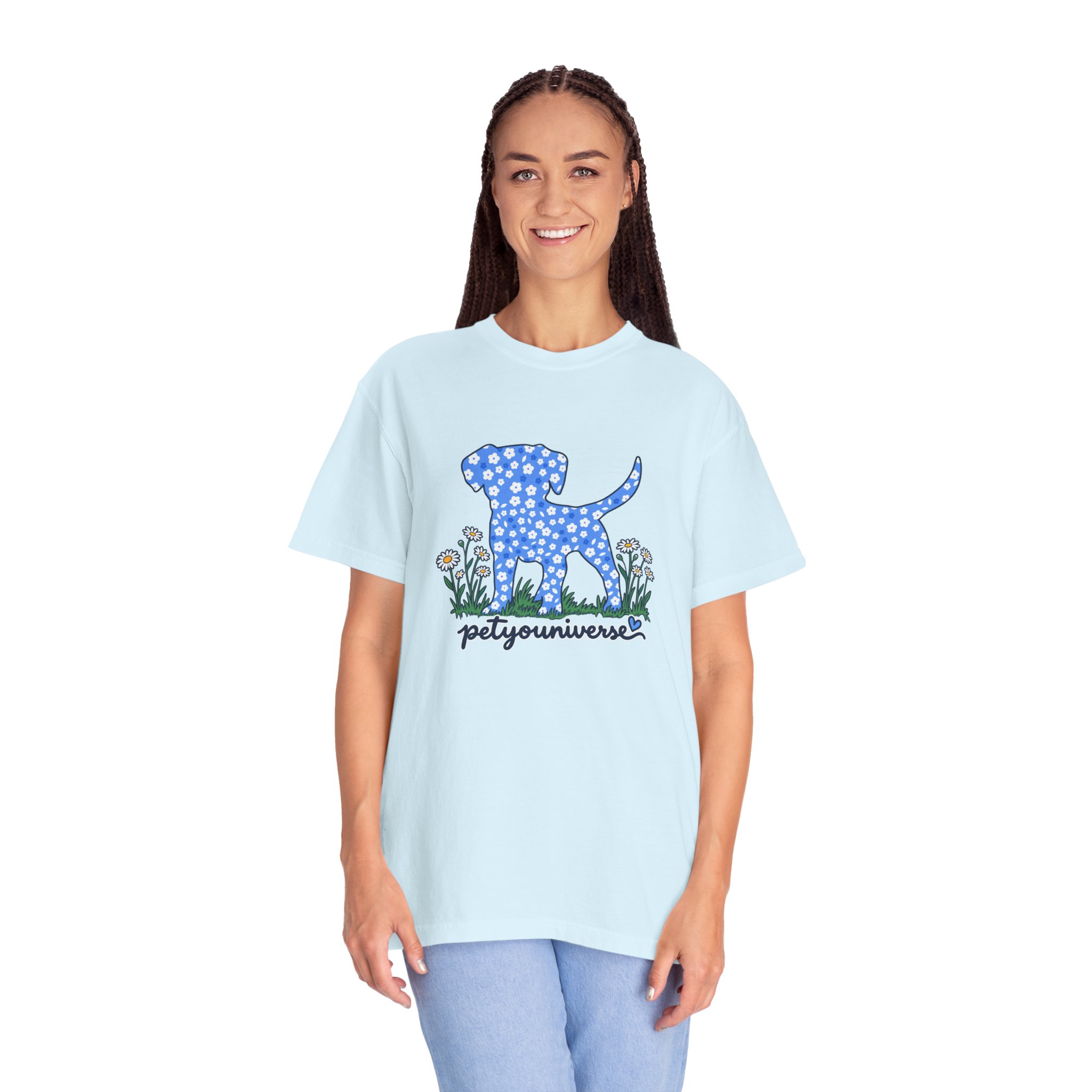 Dog Silhouette Floral T‑Shirt — "PetYoUniverse" Graphic Tee - Image 68