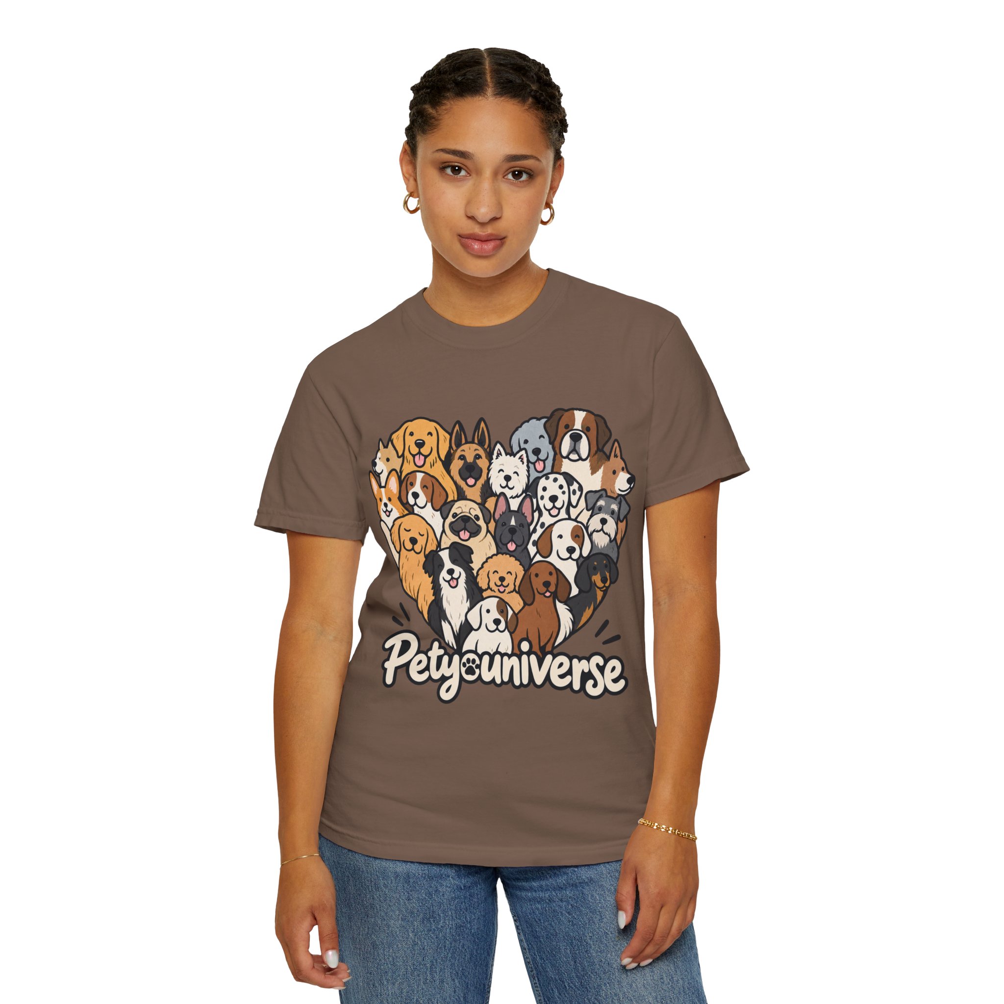 Dog Lover Cartoon T-Shirt — "Pety Universe" Graphic Tee - Image 66