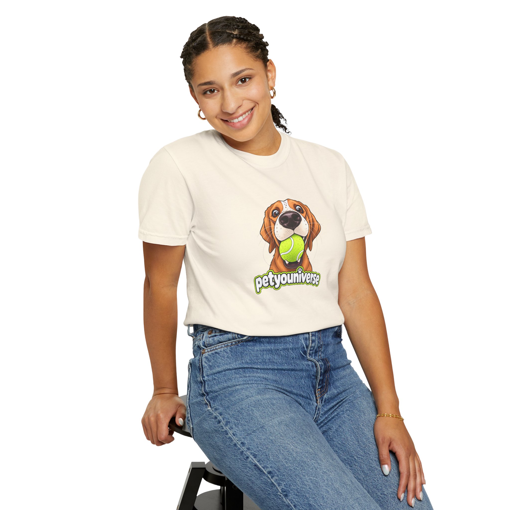 PetYoUniverse Tee — Cute Dog Holding Tennis Ball Graphic T‑Shirt - Image 6