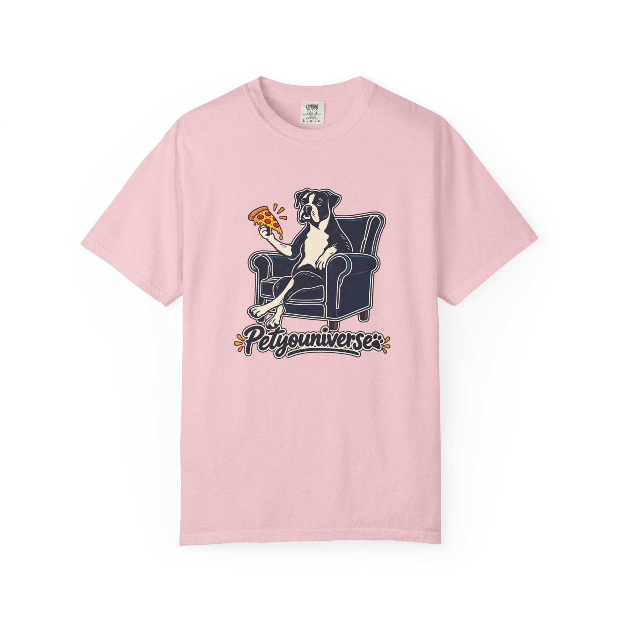 T-Shirt — PetYoUniverse Dog on Armchair with Pizza Graphic - Image 100